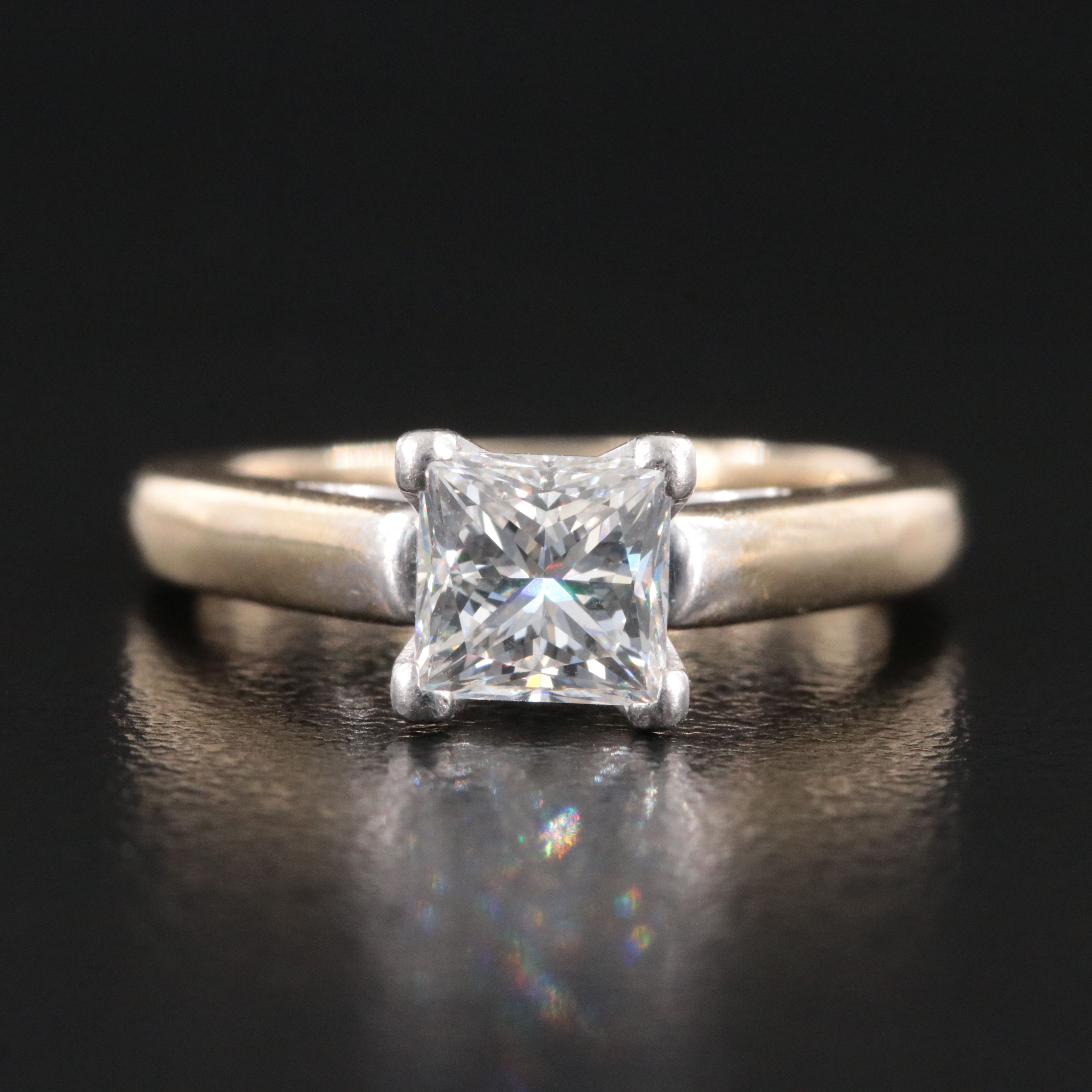 18K 1.01 CT Diamond Ring with Platinum Accent and Online GIA Report