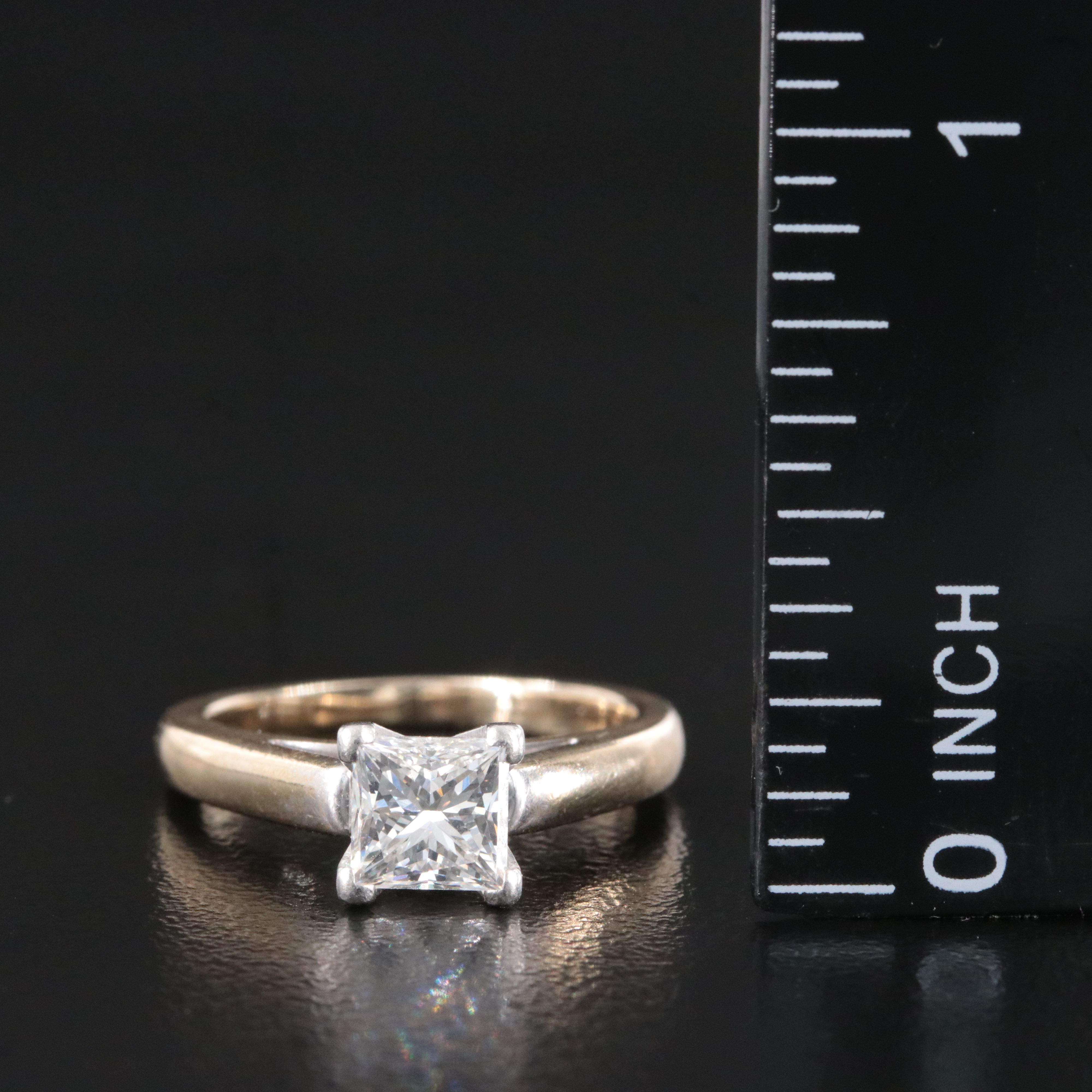18K 1.01 CT Diamond Ring with Platinum Accent and Online GIA Report