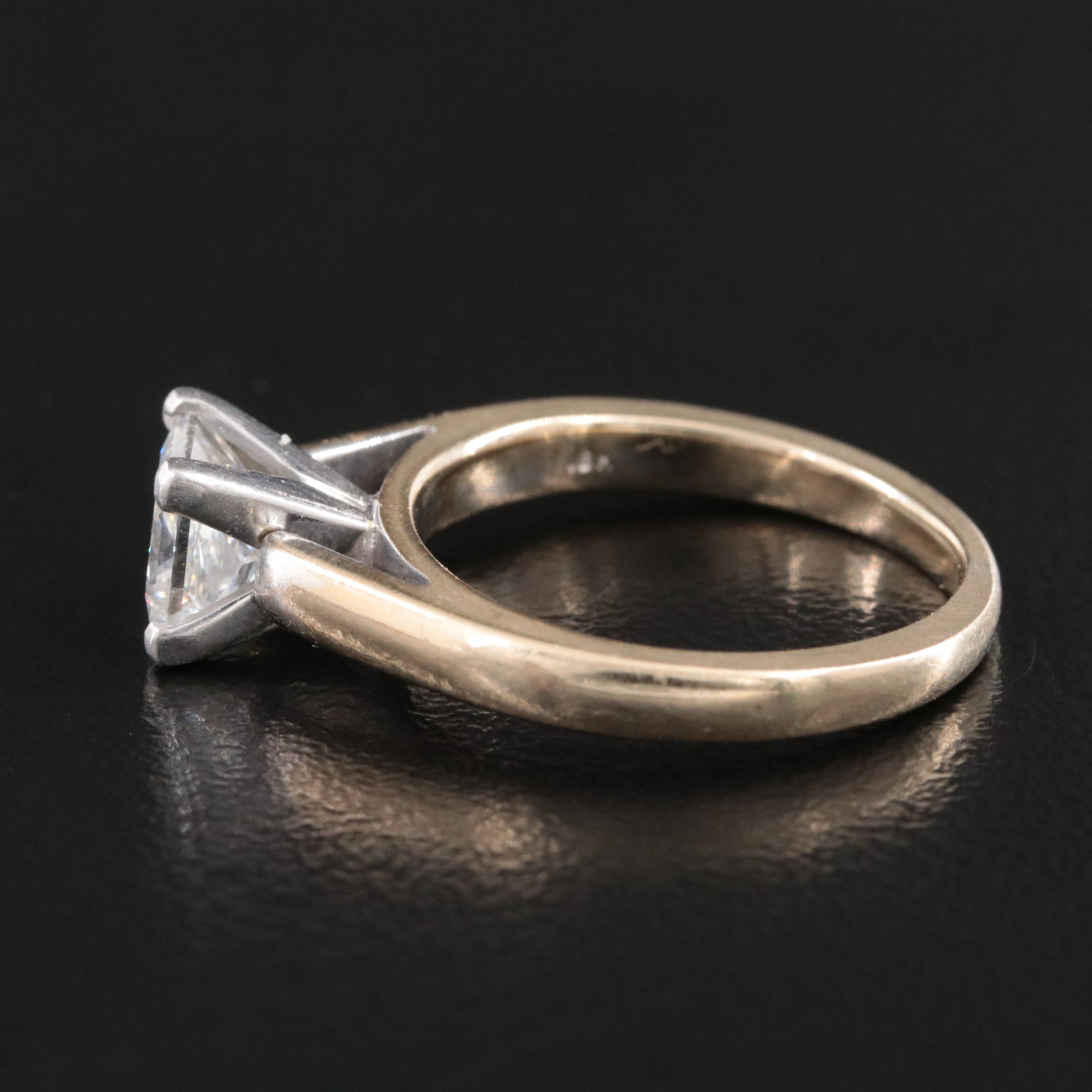 18K 1.01 CT Diamond Ring with Platinum Accent and Online GIA Report