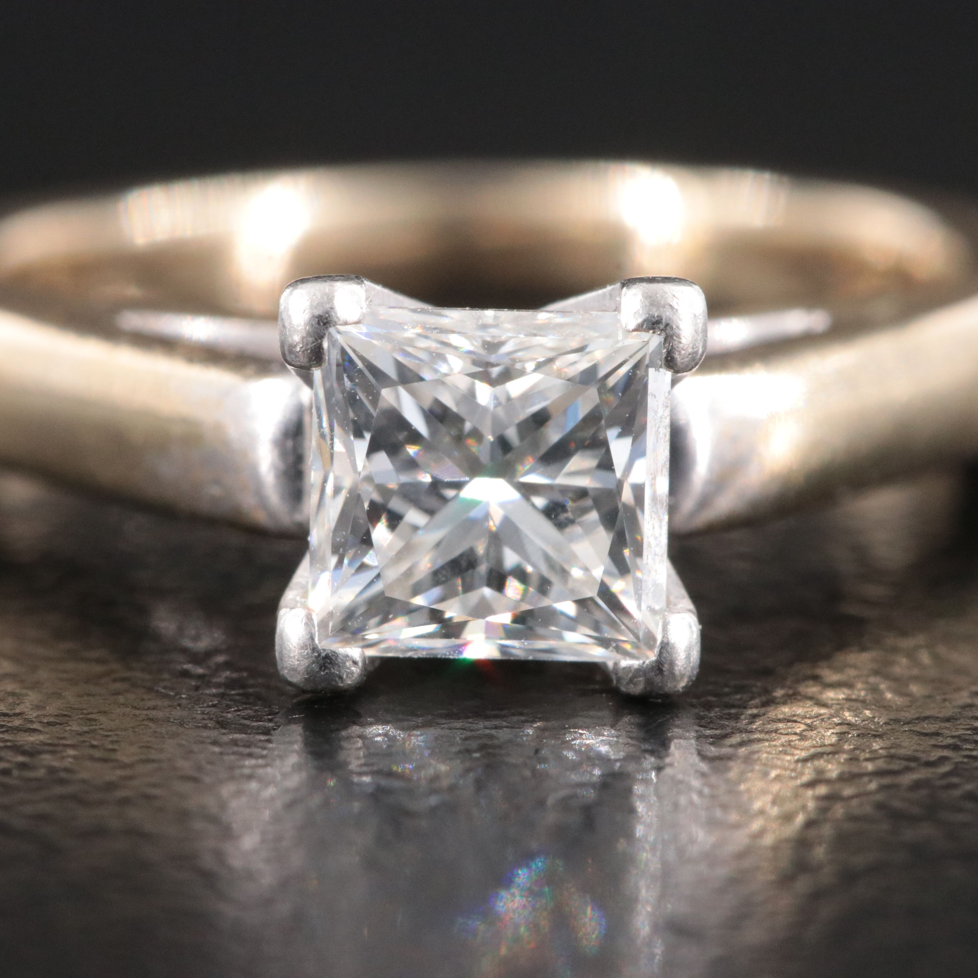 18K 1.01 CT Diamond Ring with Platinum Accent and Online GIA Report