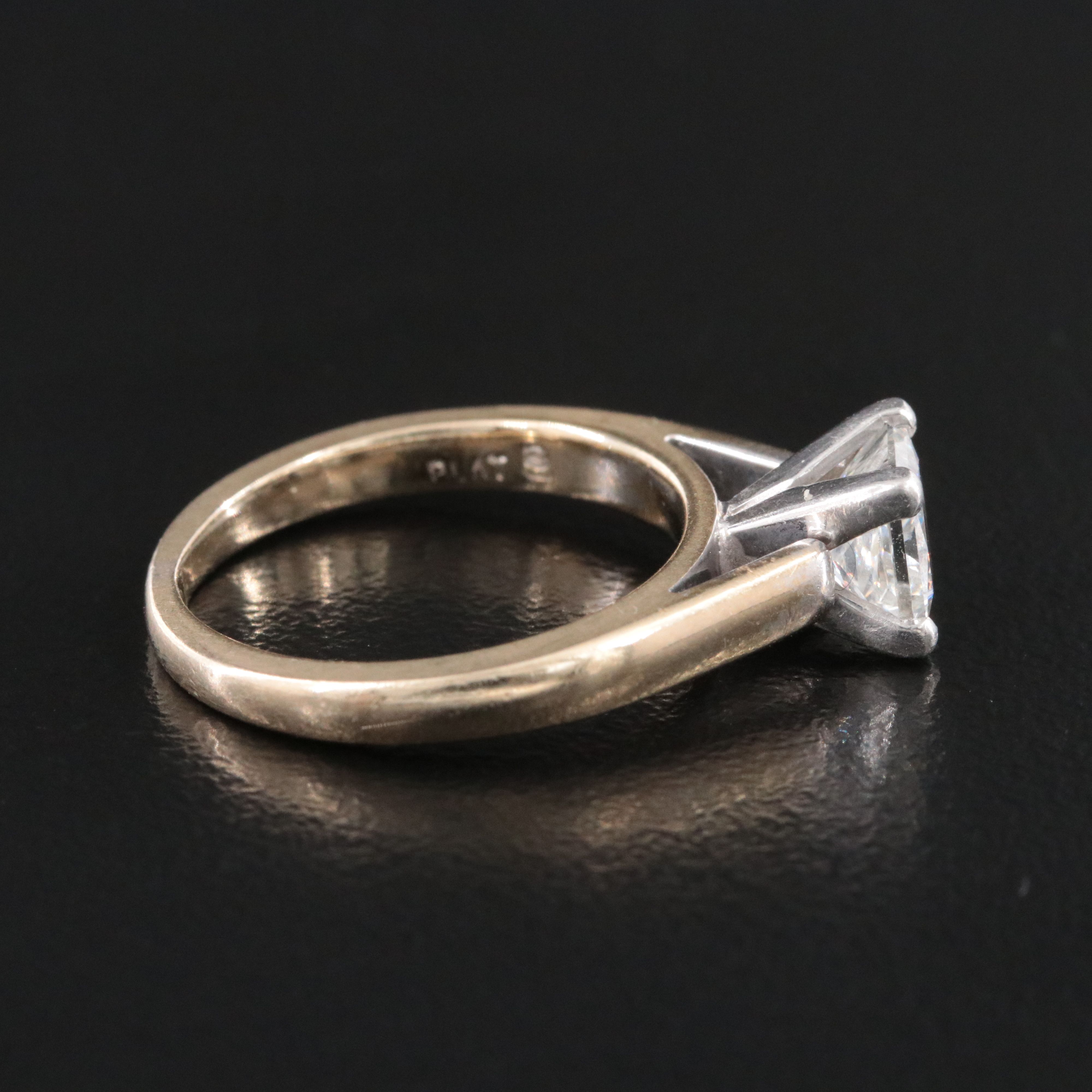 18K 1.01 CT Diamond Ring with Platinum Accent and Online GIA Report