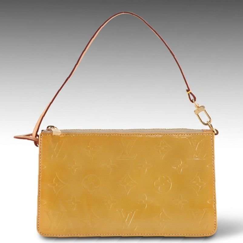 Louis Vuitton Lexington Pochette Bag in Yellow Monogram Vernis and Leather
