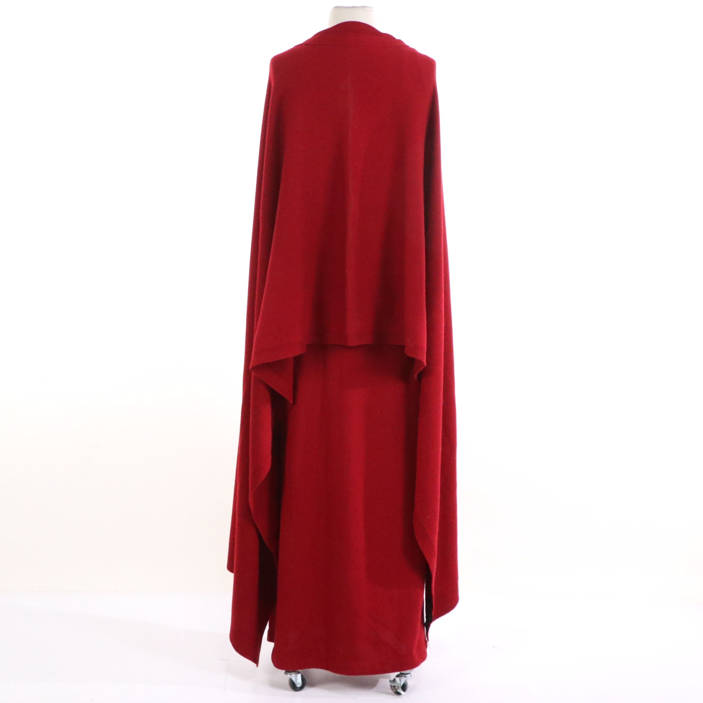 Ralph Lauren Collection Classics Red Cashmere Knit Wrap Shawl and Maxi Dress
