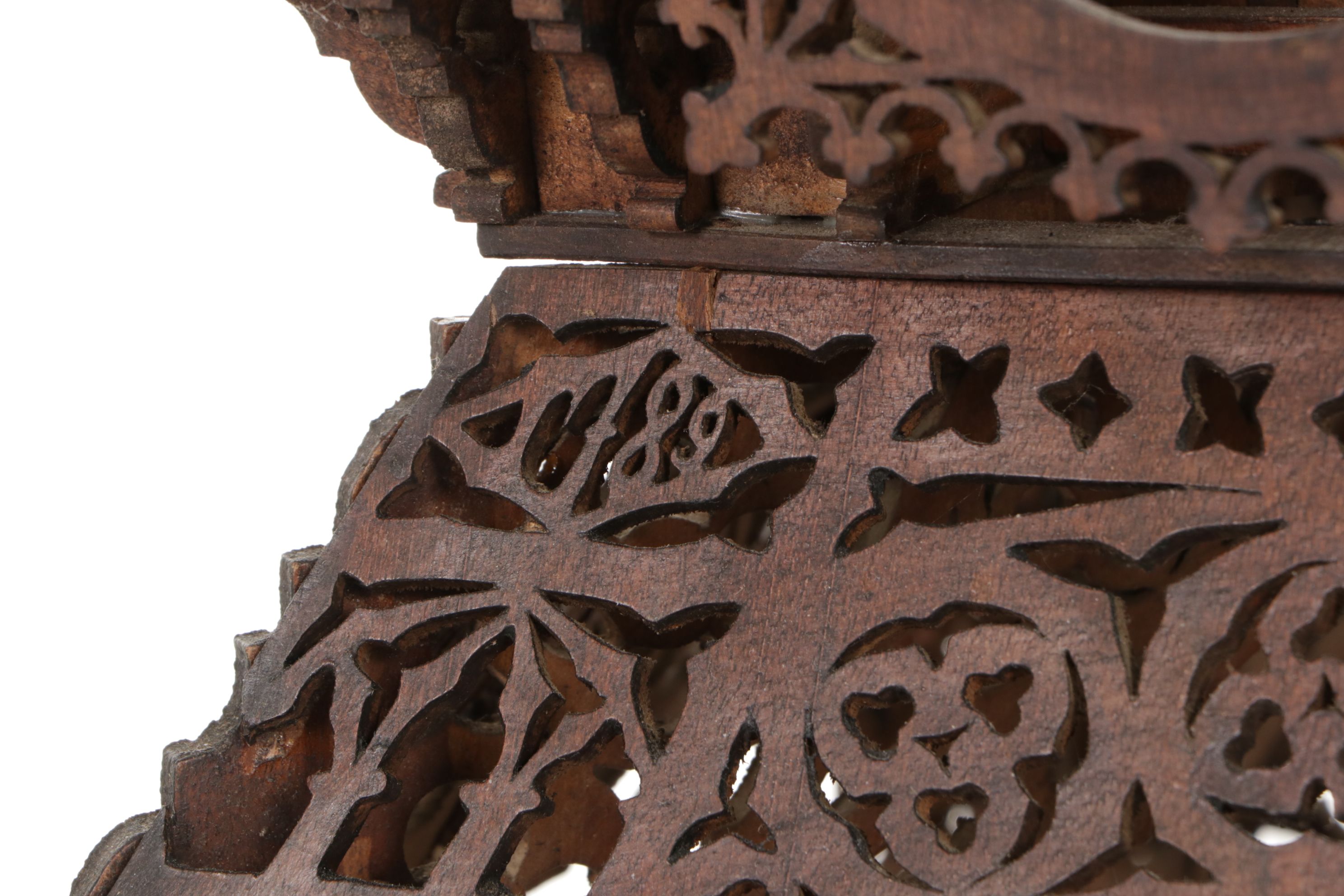 Fretwork Cut Wood Eiffel Tower Model and Clock Housing