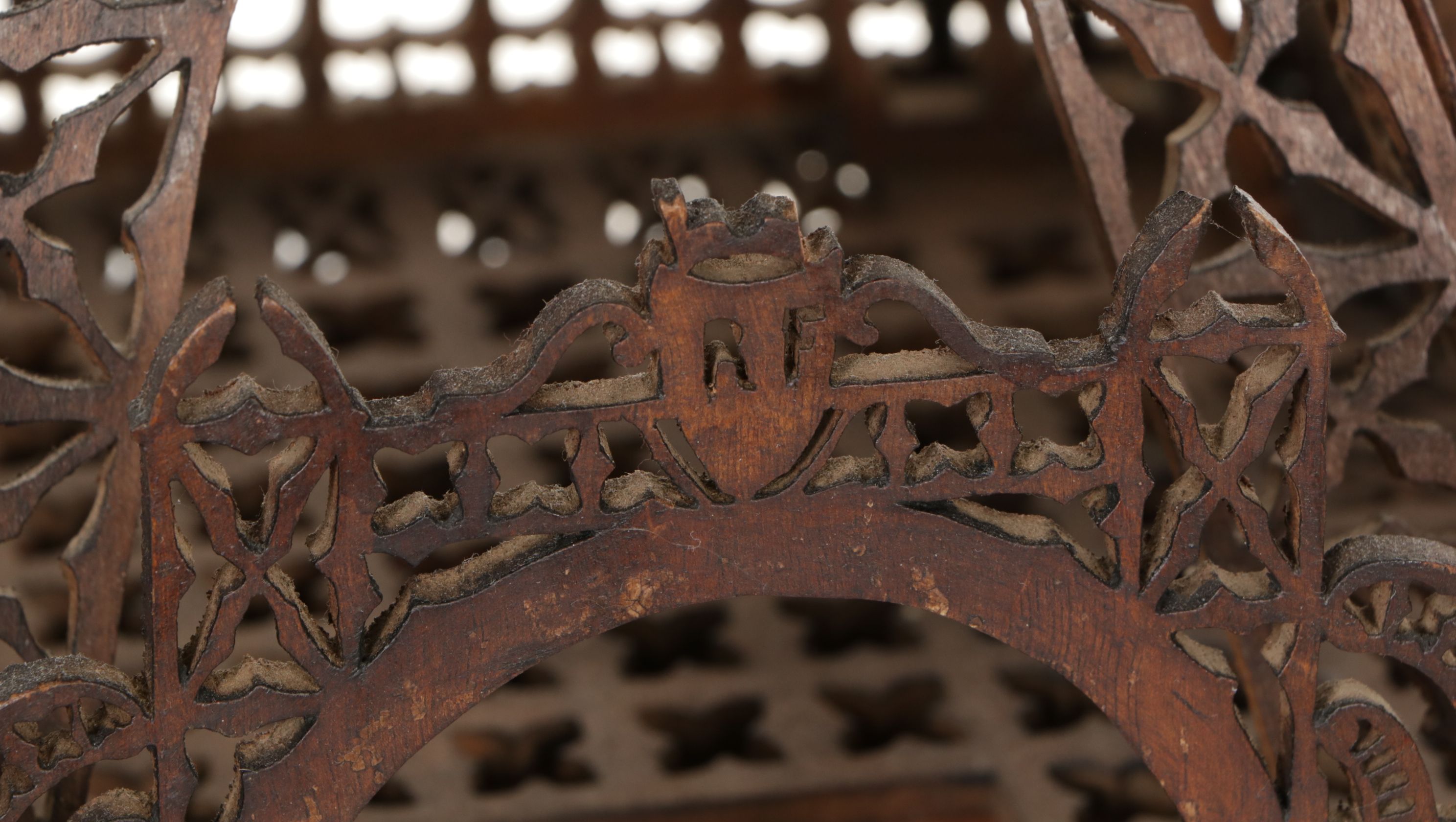 Fretwork Cut Wood Eiffel Tower Model and Clock Housing