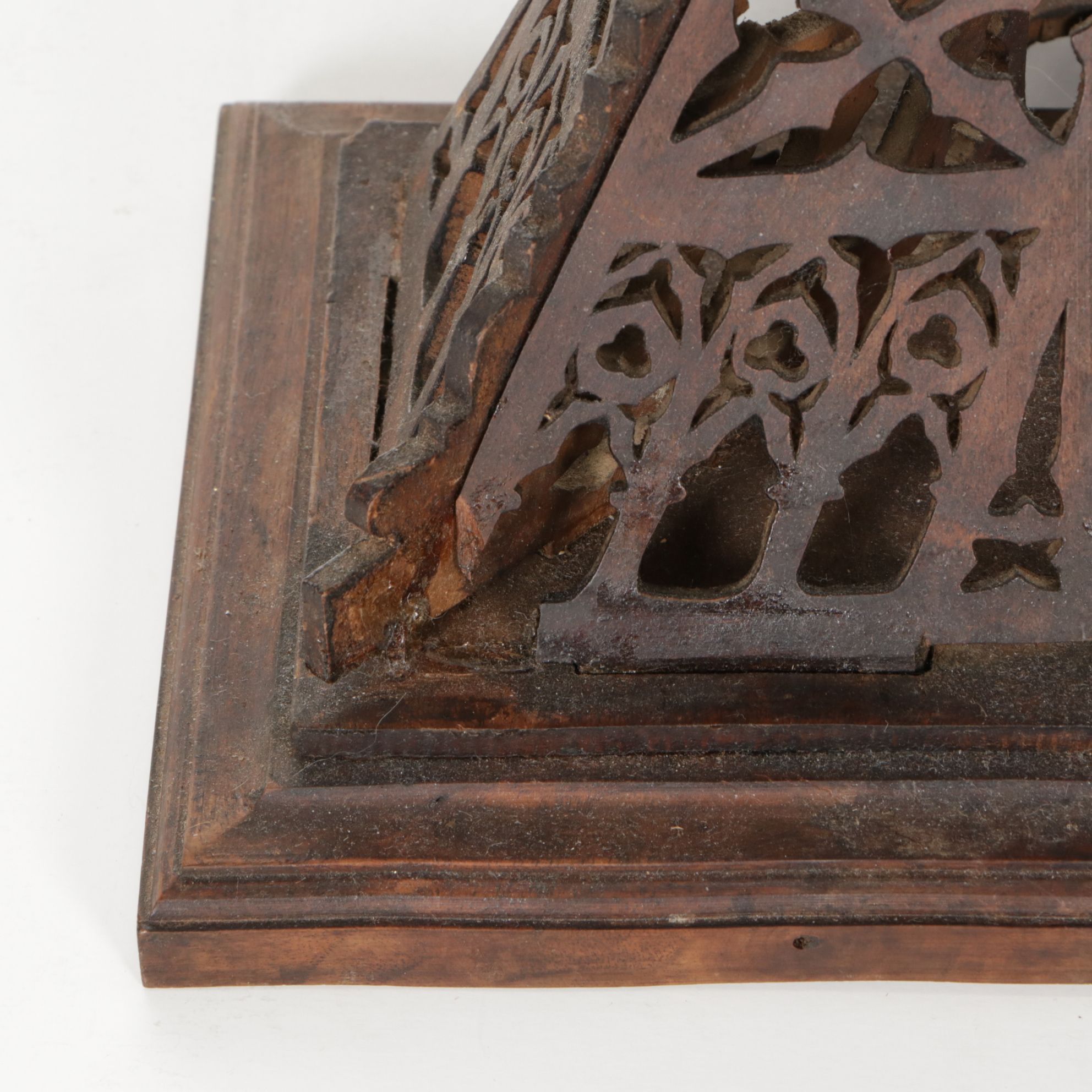 Fretwork Cut Wood Eiffel Tower Model and Clock Housing