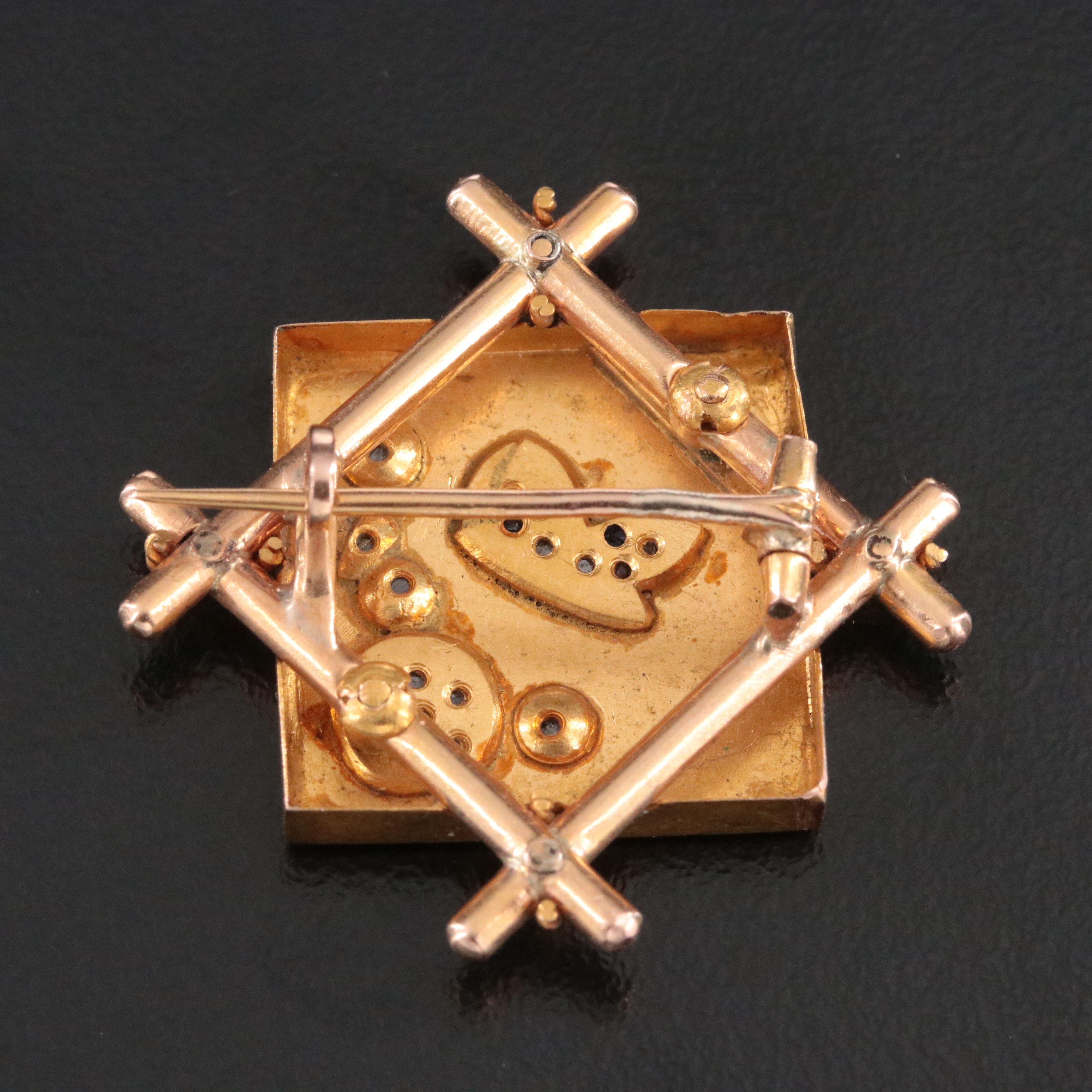 Victorian 14K and 18K Diamond, Sapphire and Ruby Accented Butterfly Pin