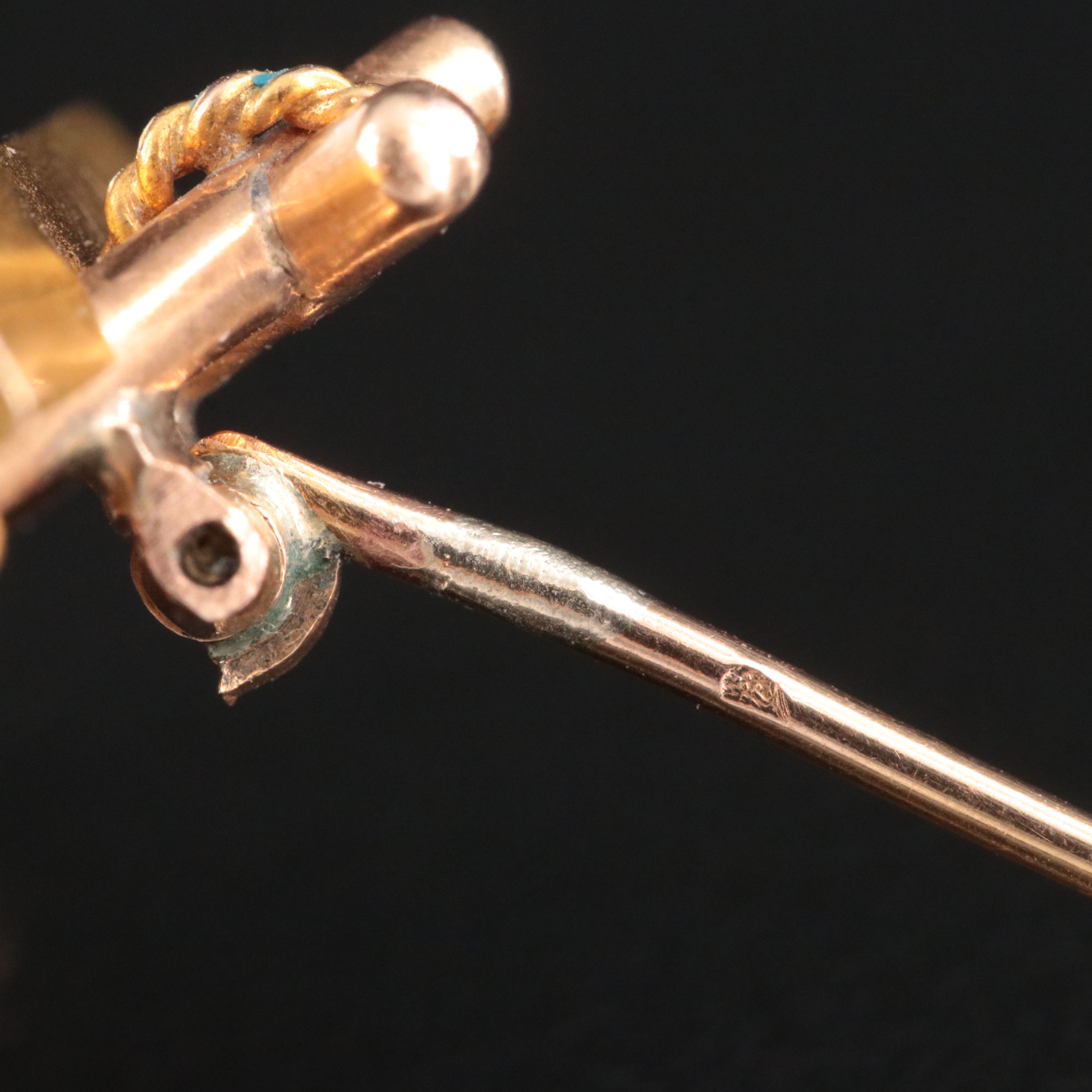Victorian 14K and 18K Diamond, Sapphire and Ruby Accented Butterfly Pin