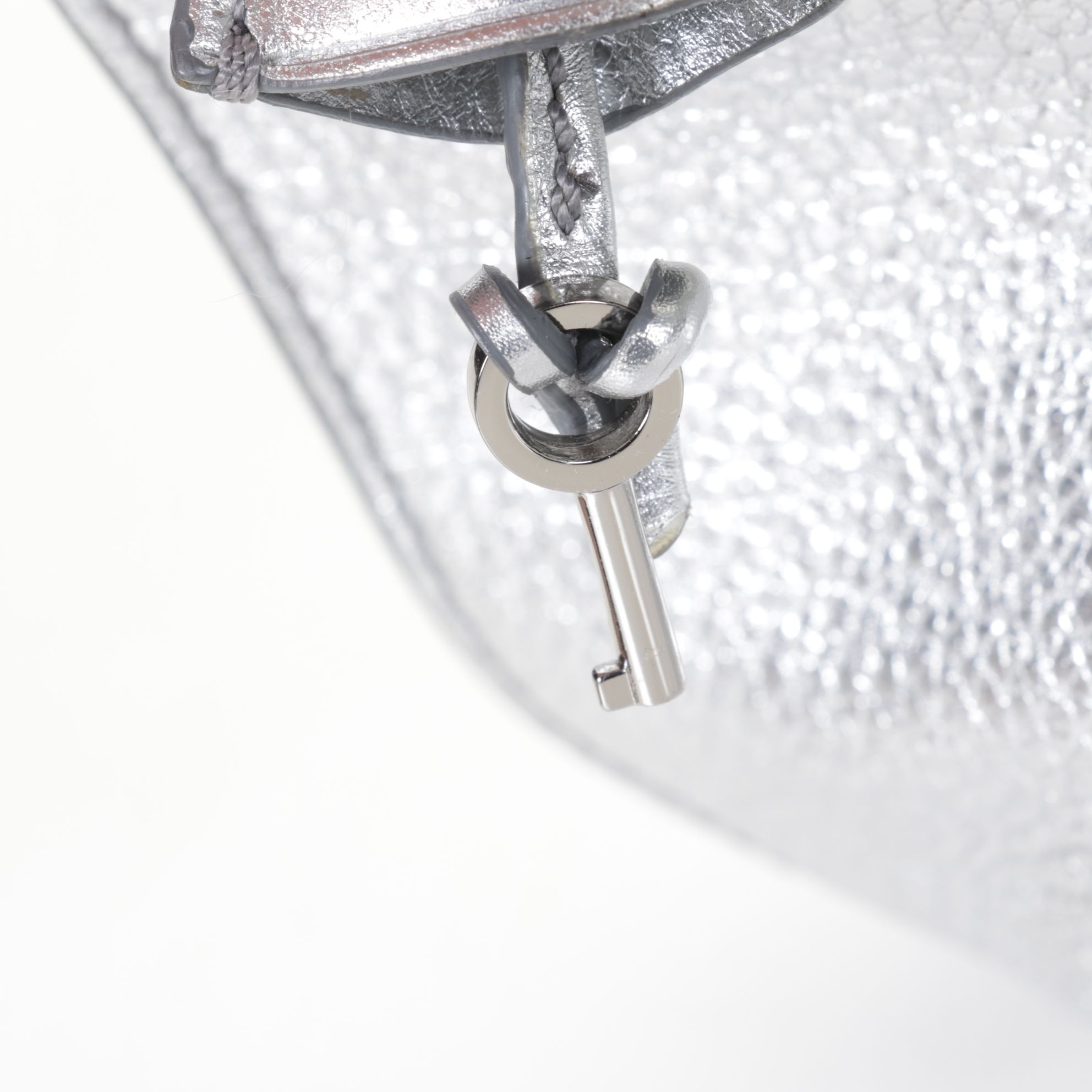 Celine Bittersweet Zippered Hobo Bag in Silver Metallic Pebbled Leather