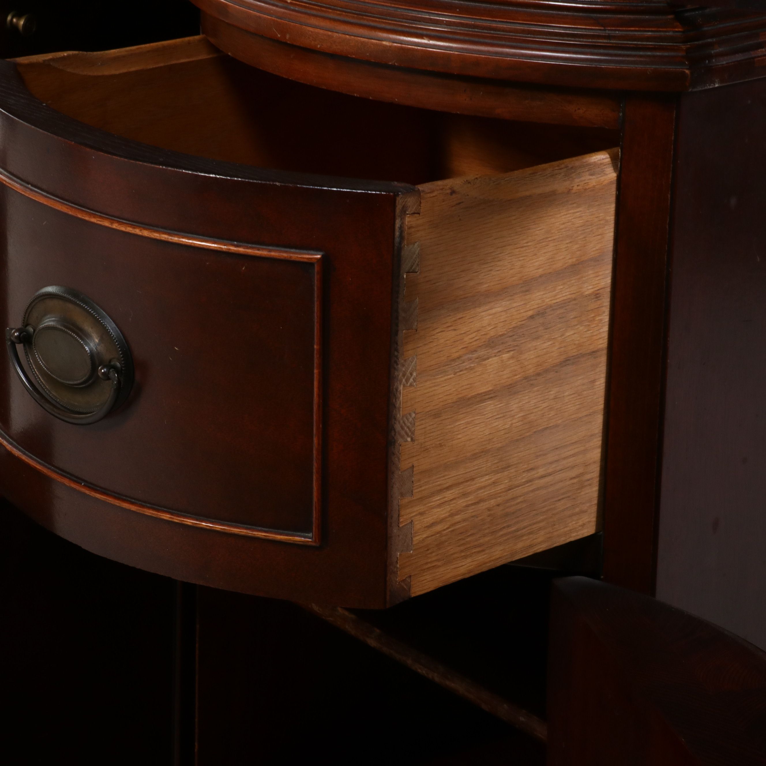 Federal Style Mahogany Breakfront Secretary Cabinet, Mid-20th Century
