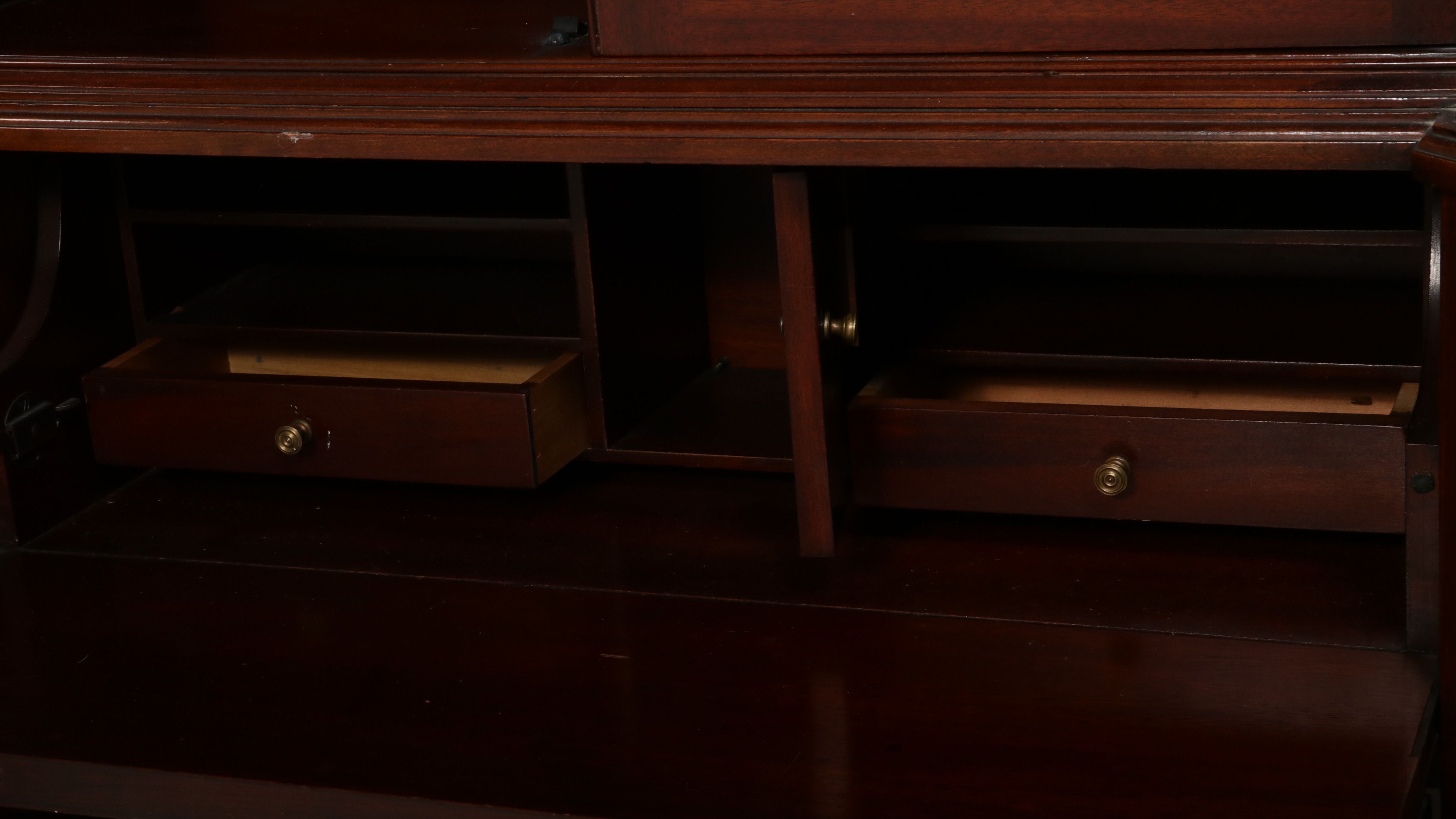 Federal Style Mahogany Breakfront Secretary Cabinet, Mid-20th Century