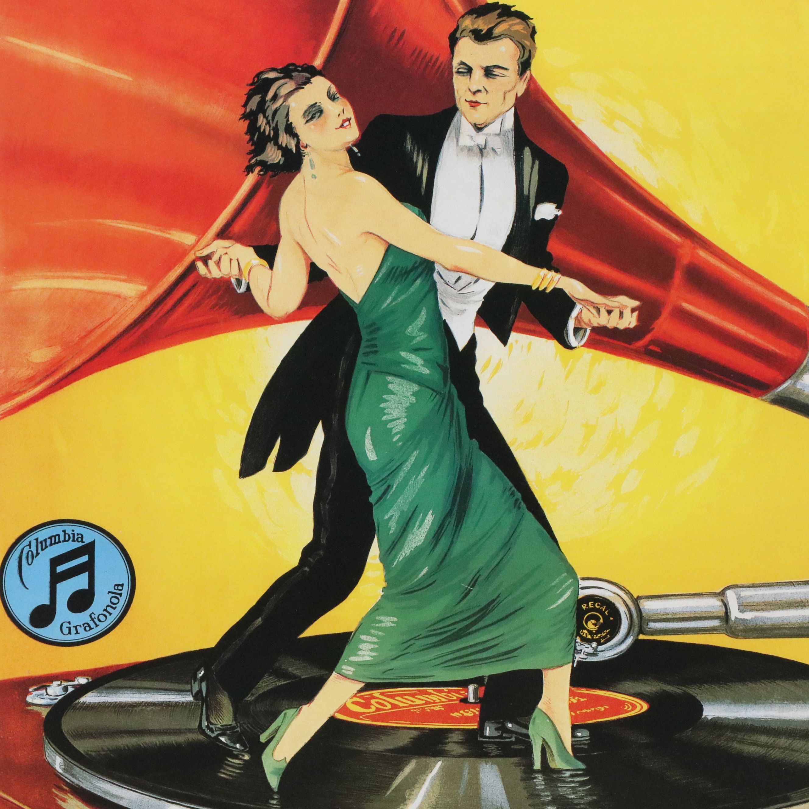 Vintage Reproduction Offset Litho Poster "Grafofoni Columbia (Circa 1920)," 1998