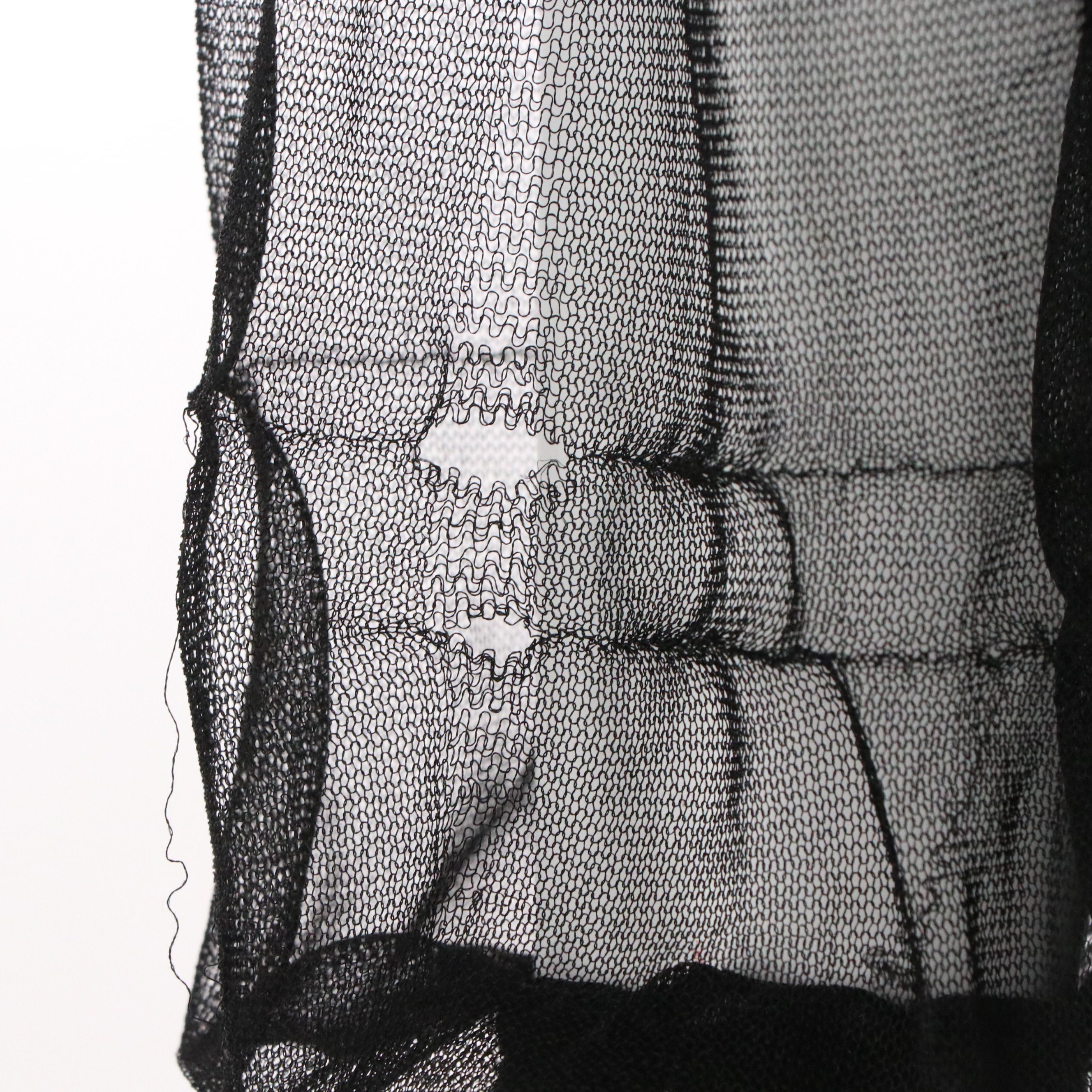 Alexander McQueen Off-Shoulder Peplum Dress in Black/Pink Macramé Stitch Tulle