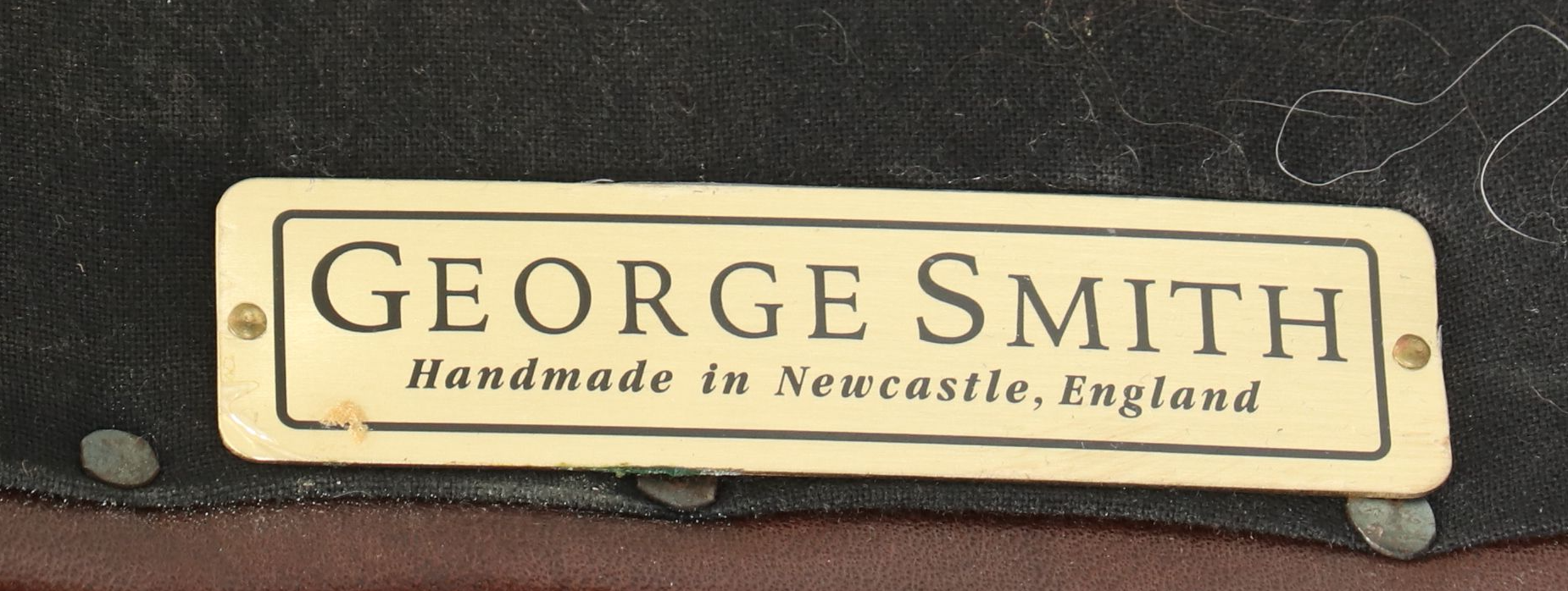 Pair of George Smith Edwardian Style Tufted Leather Library Chairs