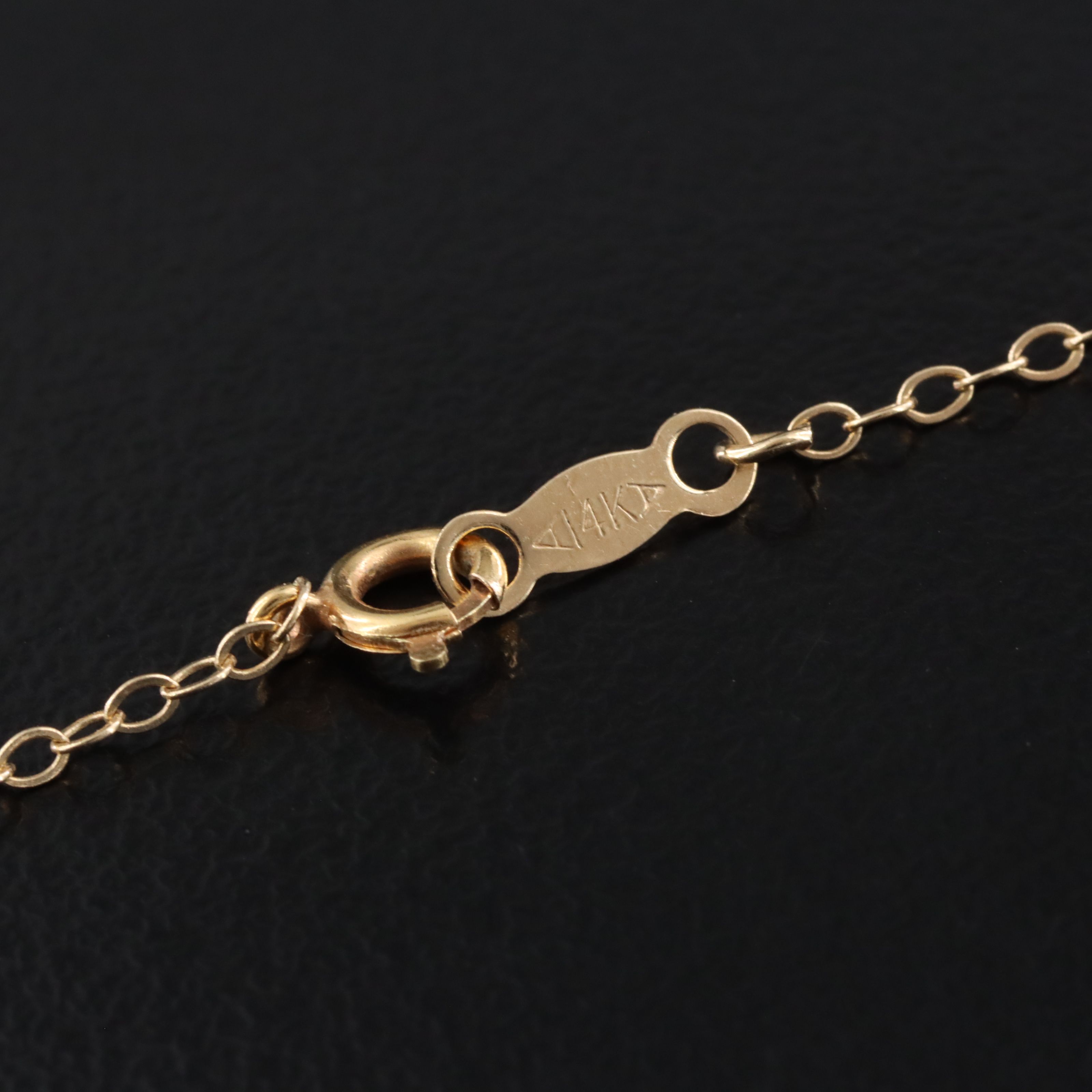 14K Nephrite Station Chain Necklace
