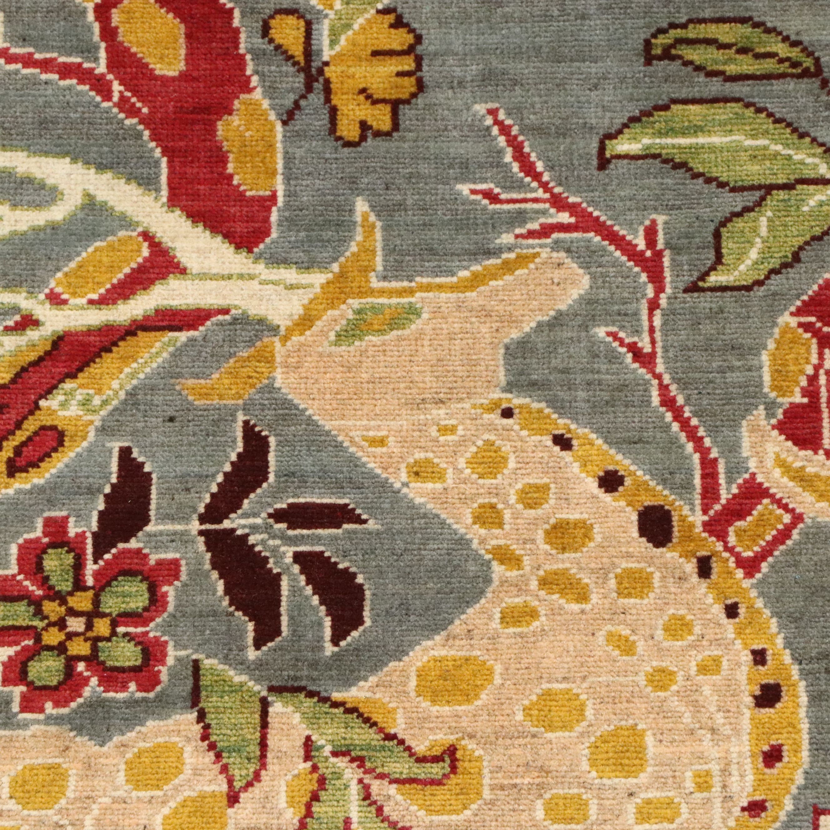 3'3 x 5' Hand-Knotted Indo-Persian Ziegler Pictorial Area Rug