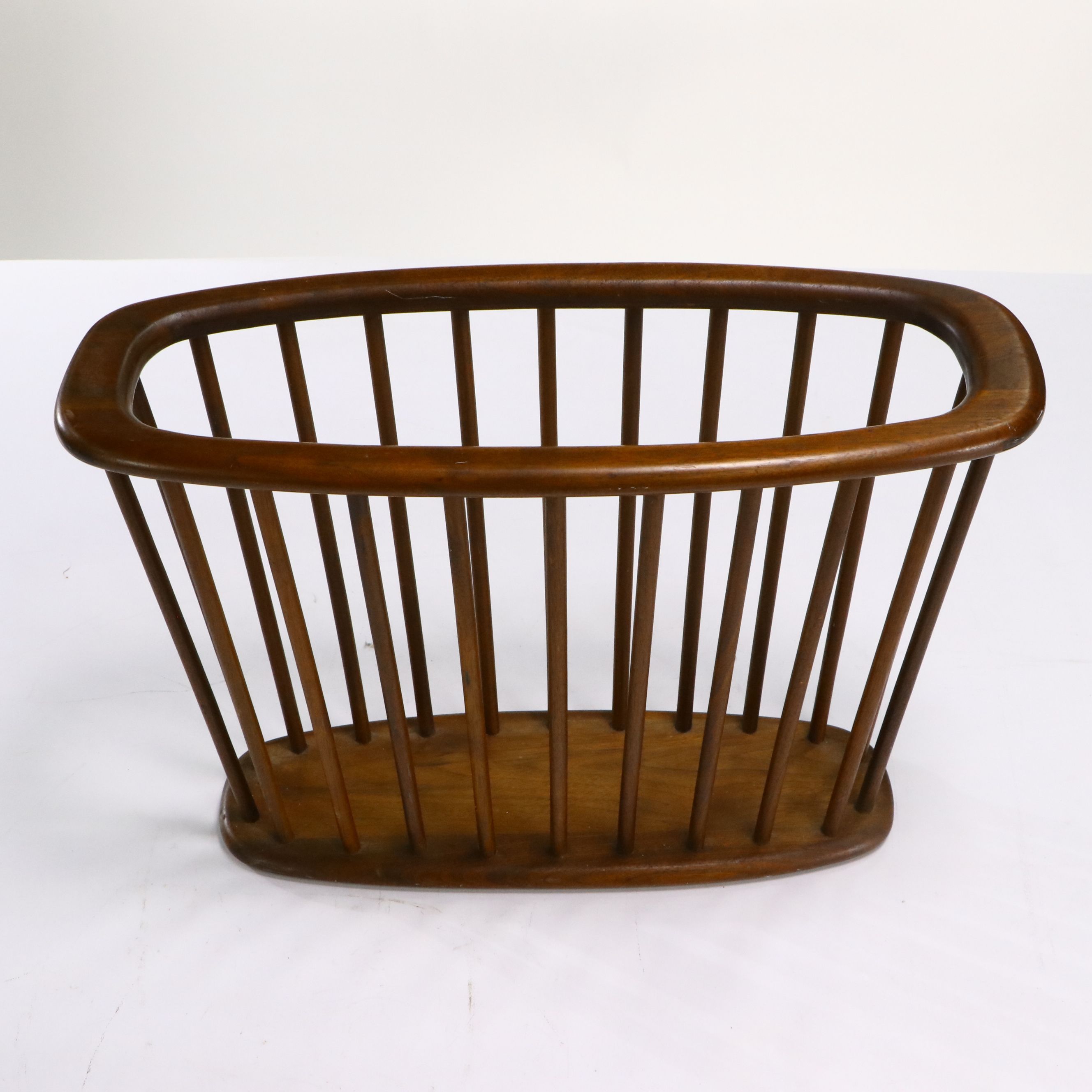 Arthur Umanoff Mid Century Modern Walnut Spindle Magazine Rack, Mid ...