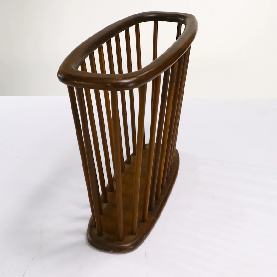 Arthur Umanoff Mid Century Modern Walnut Spindle Magazine Rack, Mid ...