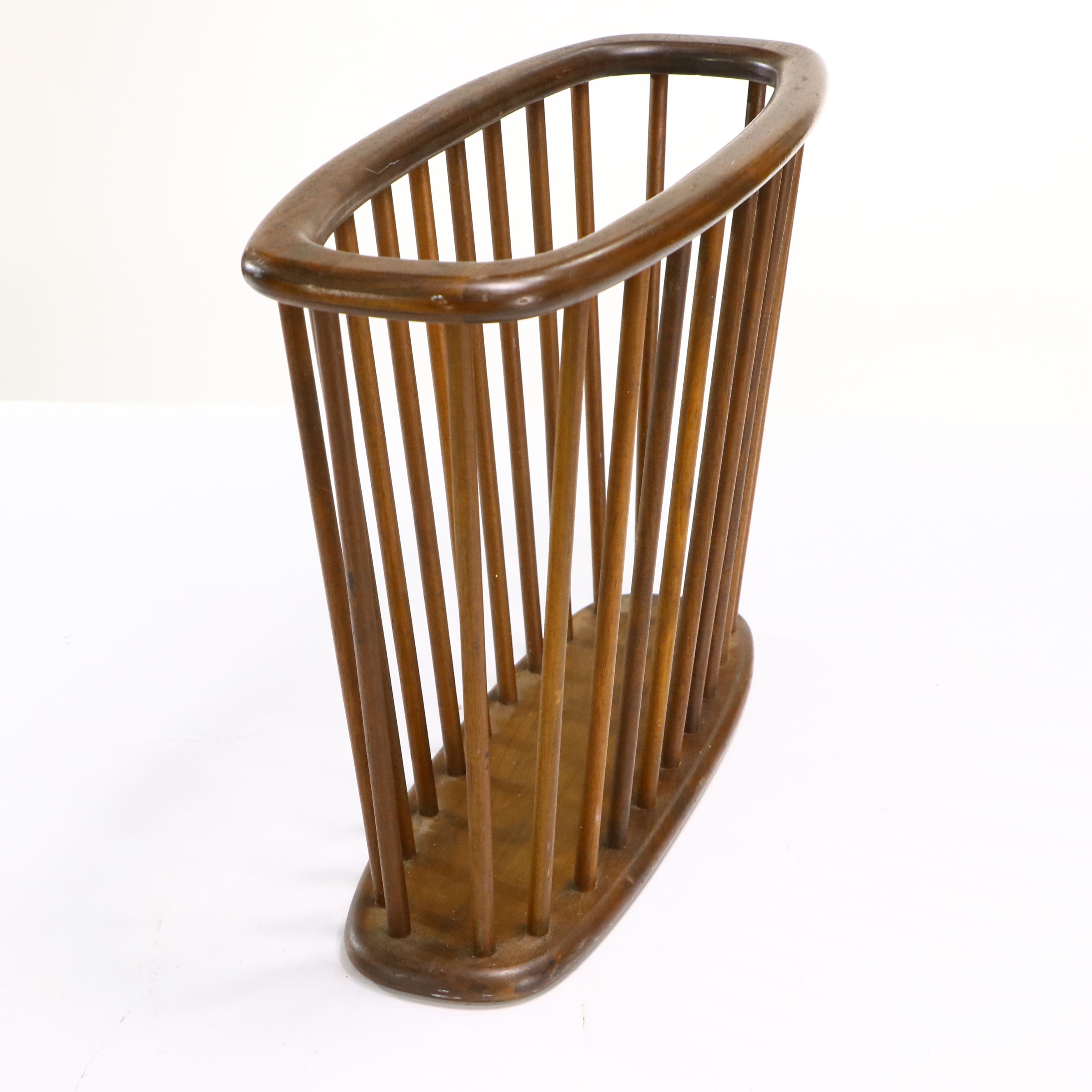 Arthur Umanoff Mid Century Modern Walnut Spindle Magazine Rack, Mid ...