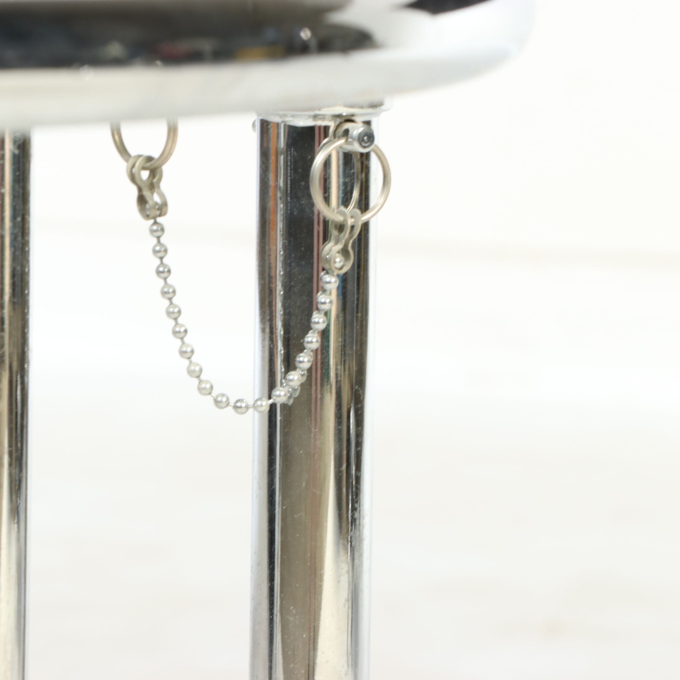 Pair of Eileen Gray Style Adjustable Chrome and Glass Side Tables