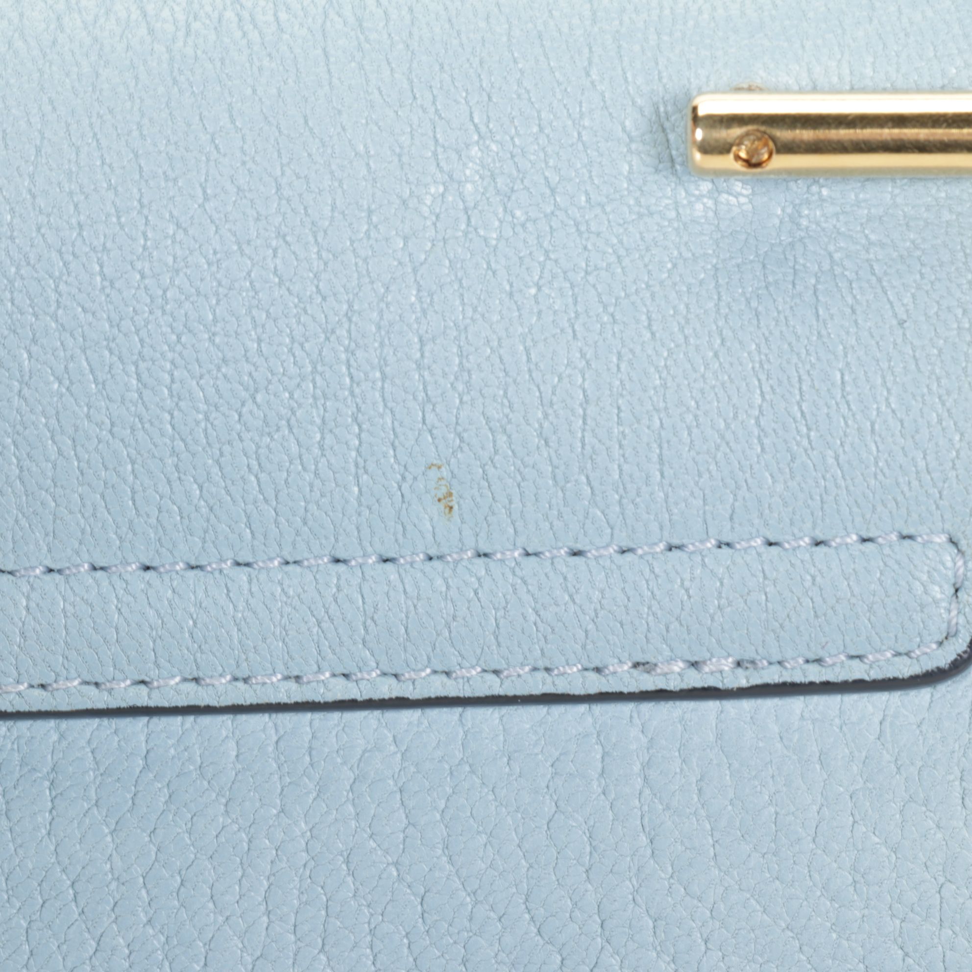 Chloé Mini Drew Crossbody Bag in Baby Blue Goatskin Leather