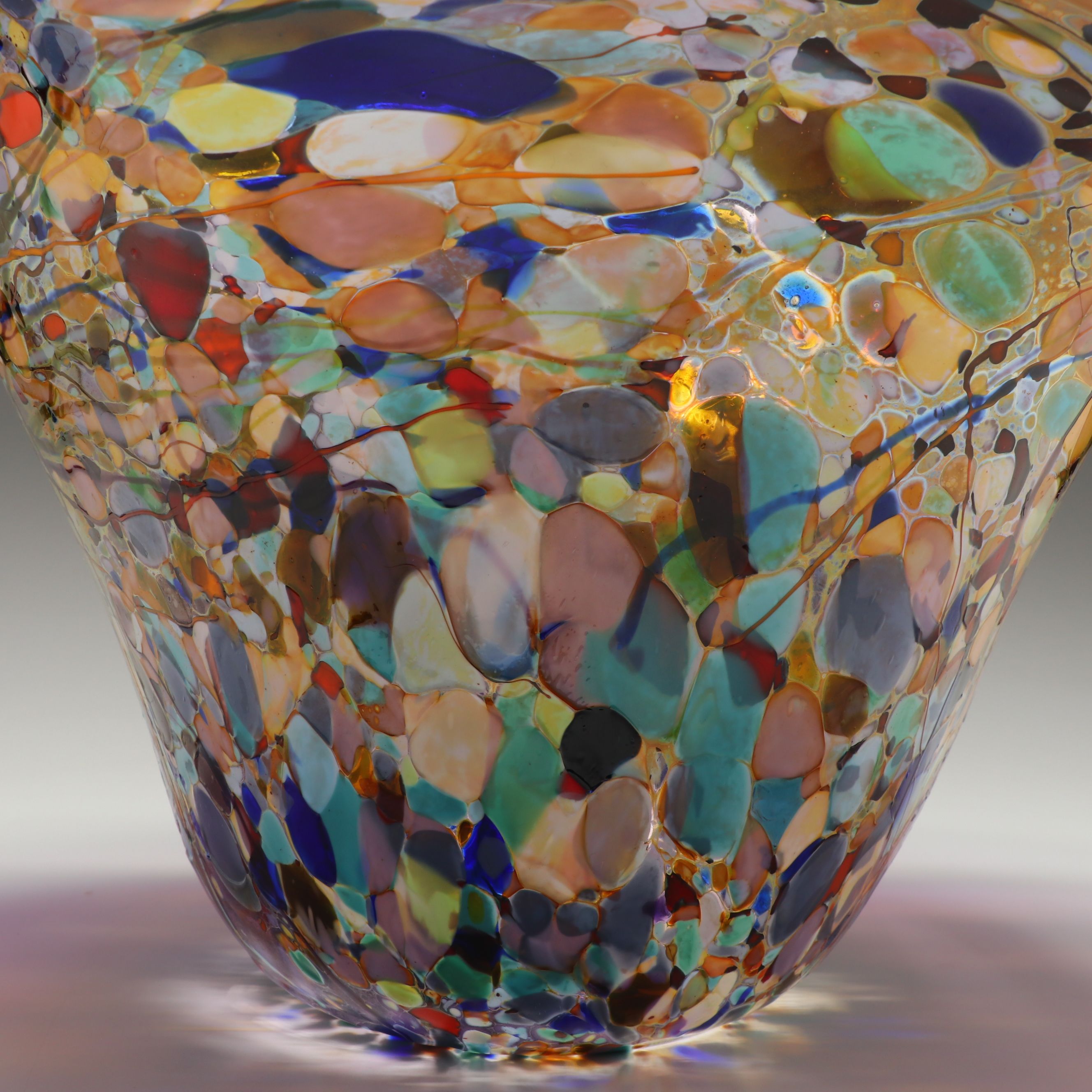 Murano Style Handblown Multicolored Confetti Art Glass Bowl