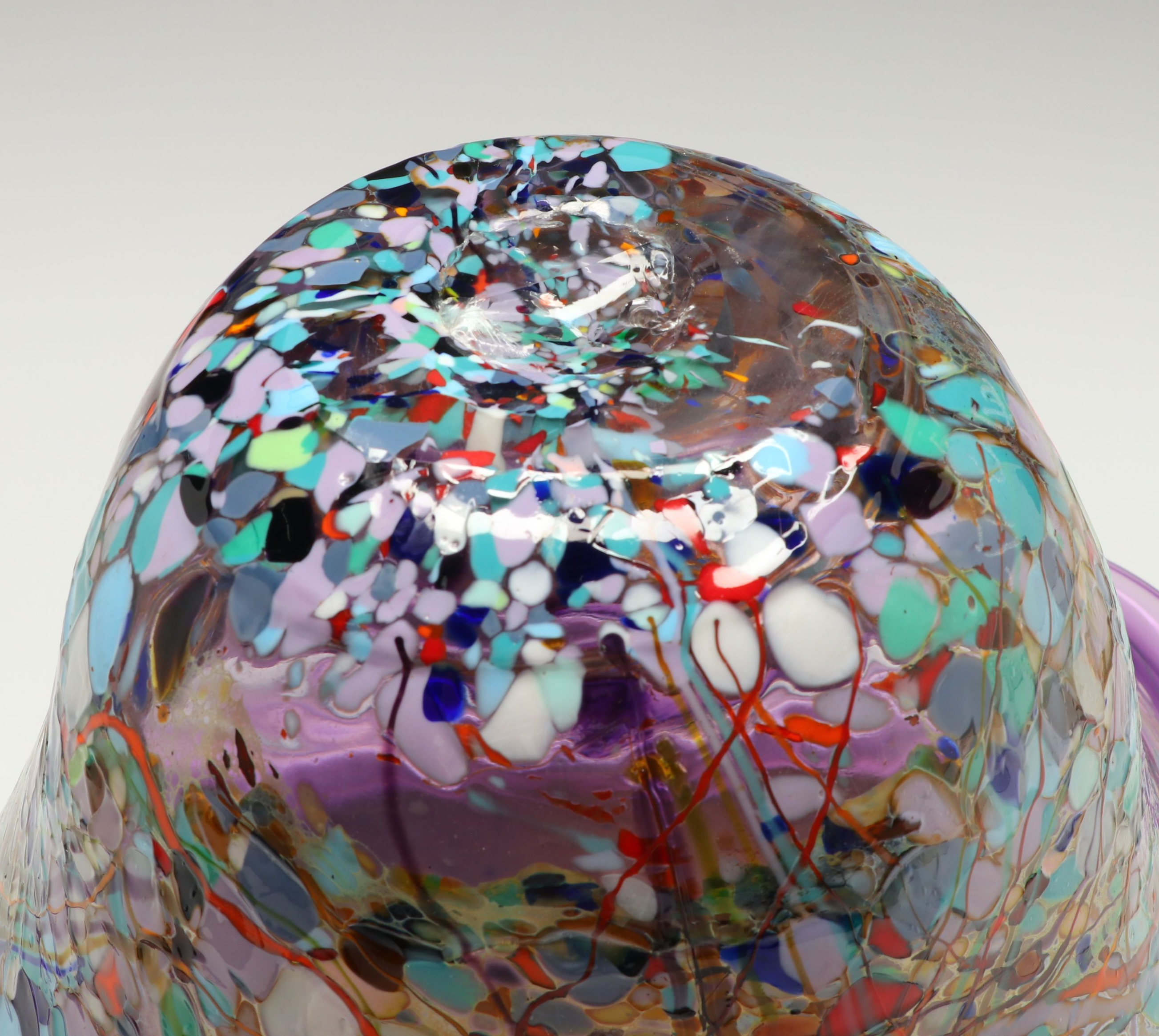 Murano Style Handblown Multicolored Confetti Art Glass Bowl