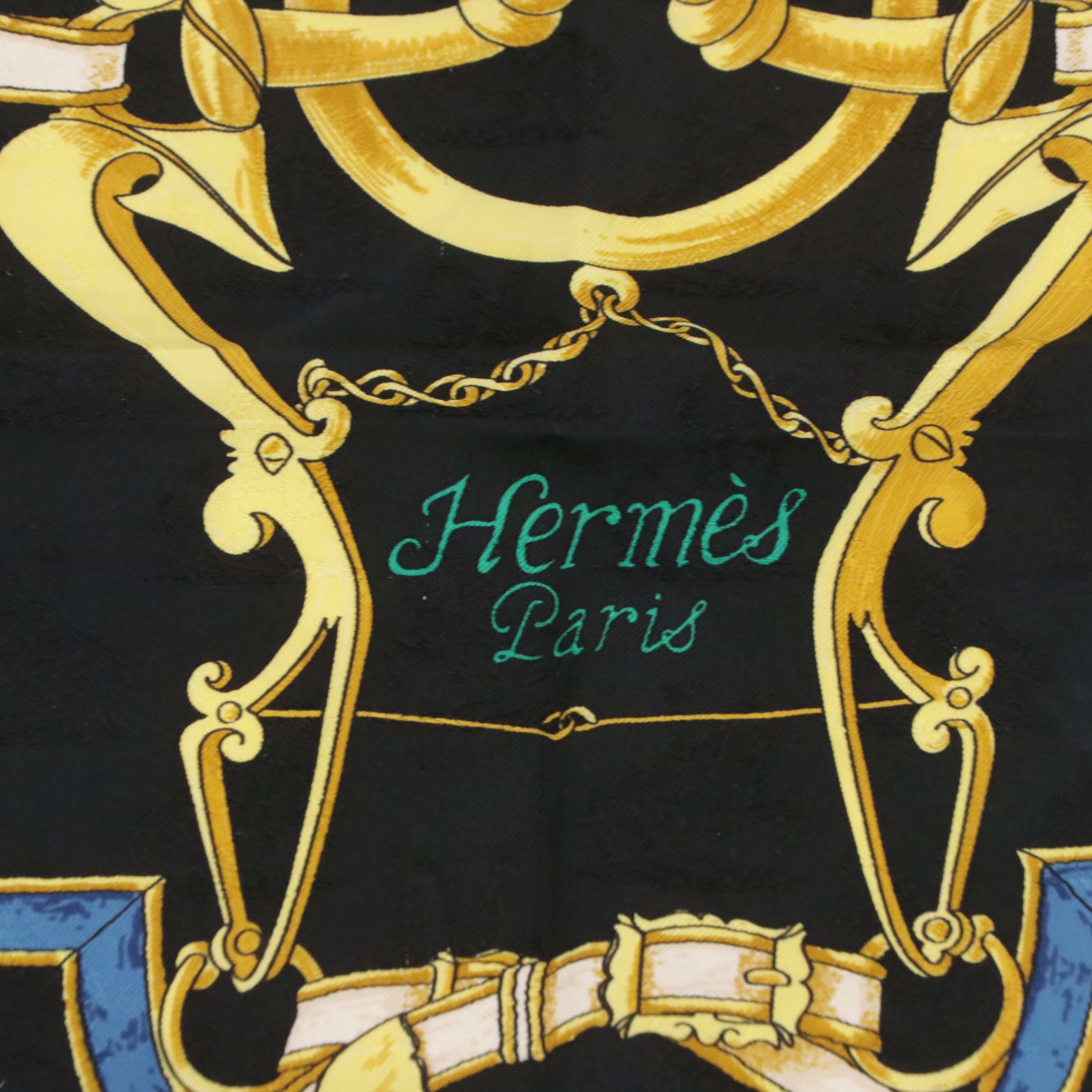 Hermès "L'Instruction du Roy en l'Exercice..." Scarf 90 in Horse Silk Jacquard