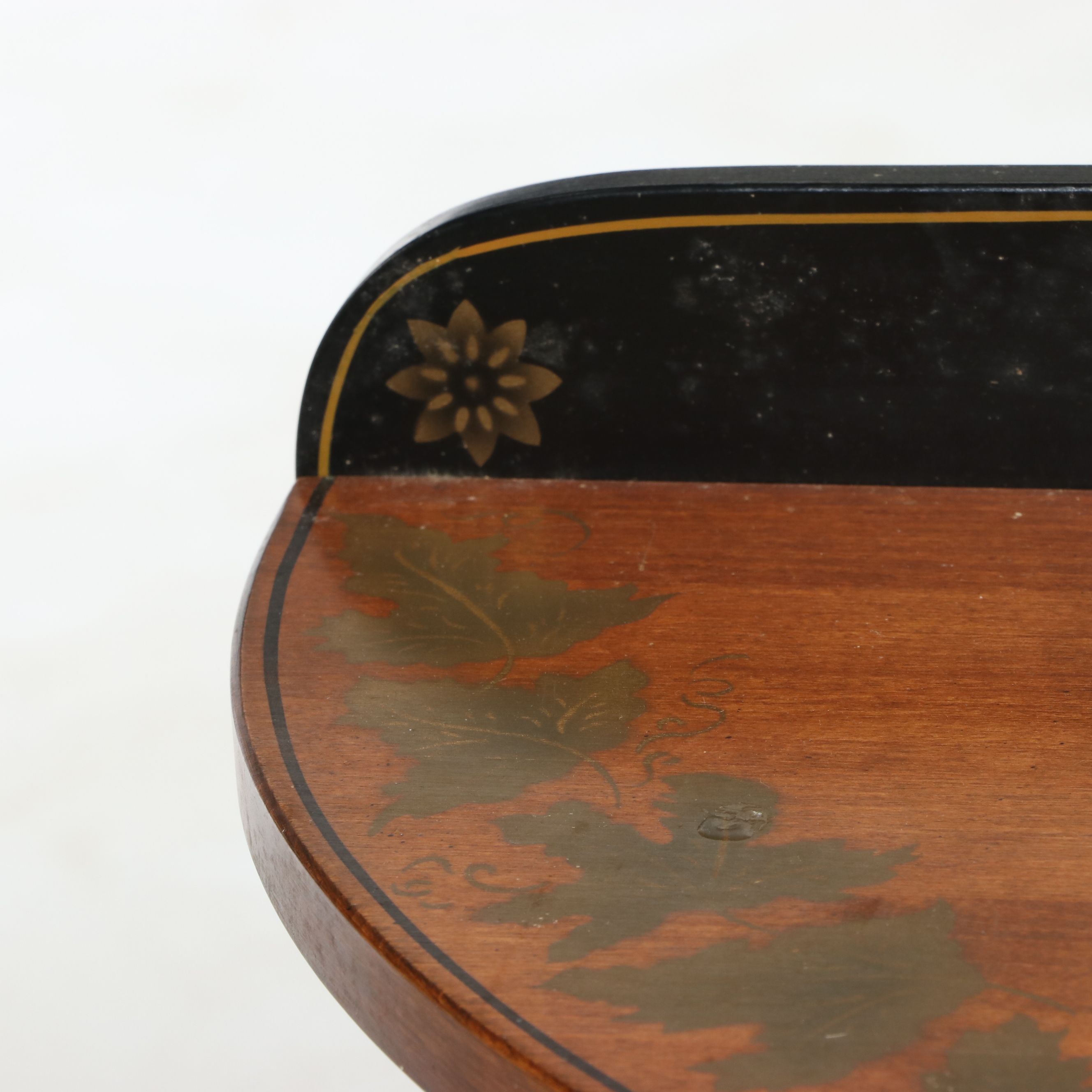 L. Hitchcock Stenciled Demilune Console Table, Late 20th Century
