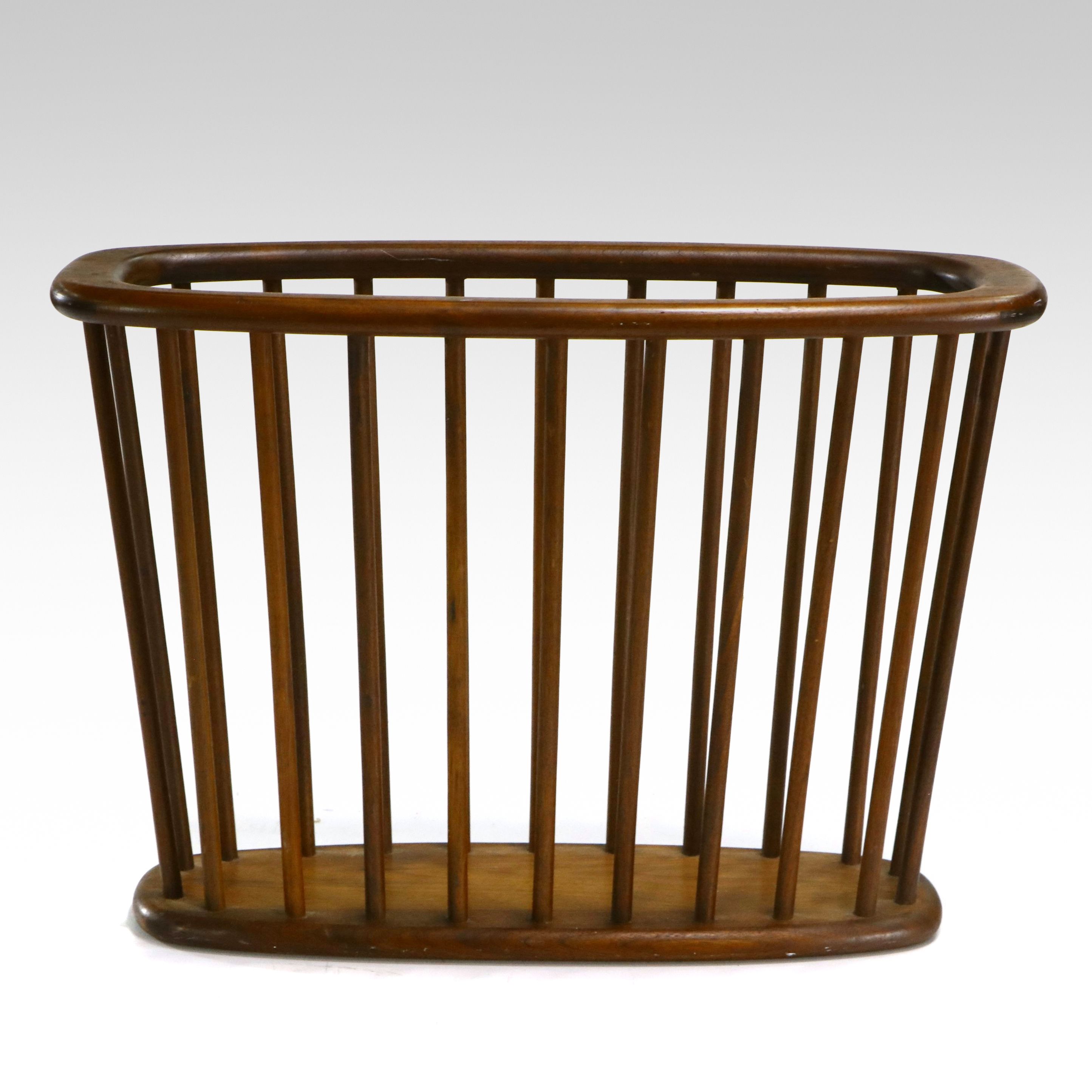 Arthur Umanoff Mid Century Modern Walnut Spindle Magazine Rack, Mid ...