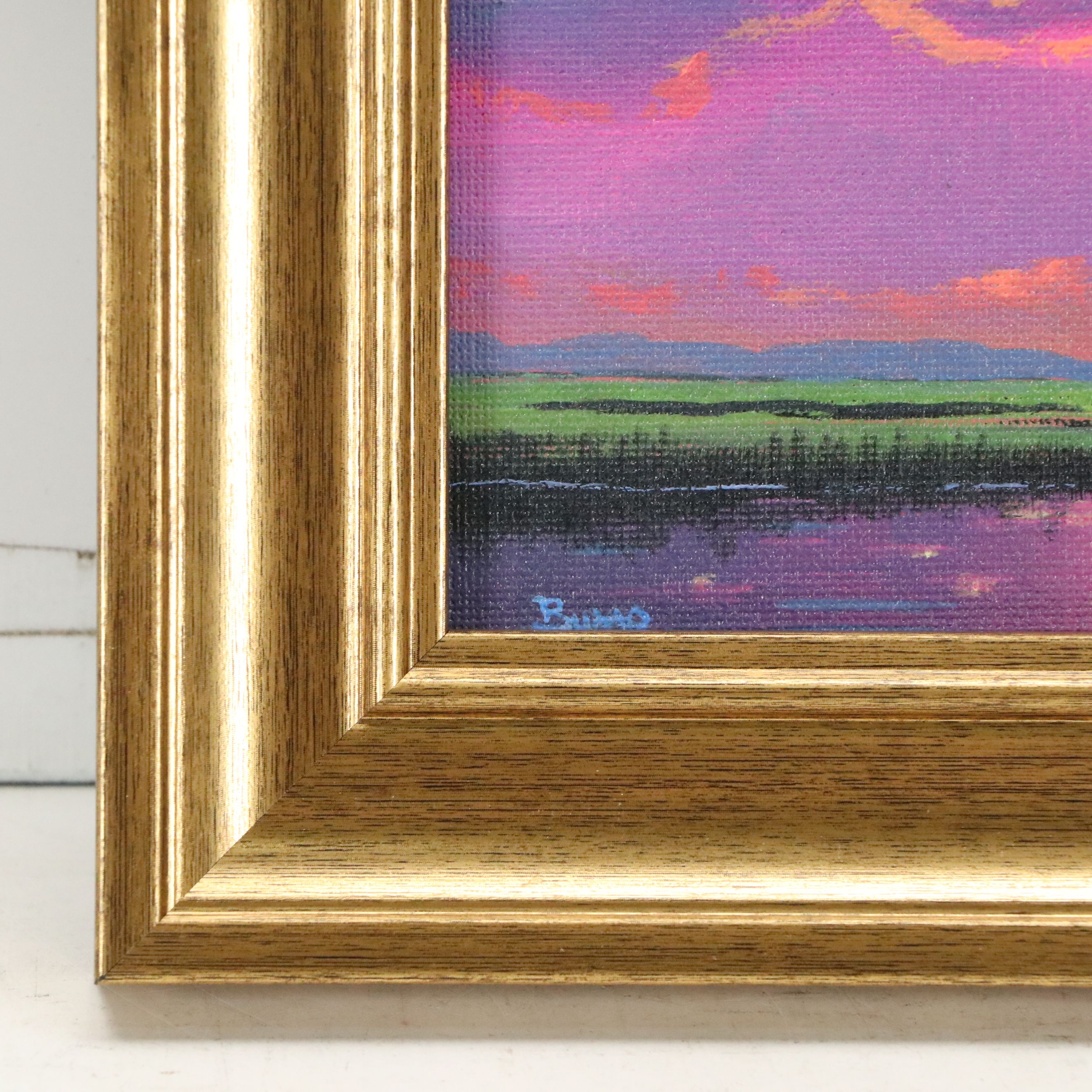 Douglas "Bumo" Johnpeer Acrylic Painting of Sunset Over Marshes, 2026
