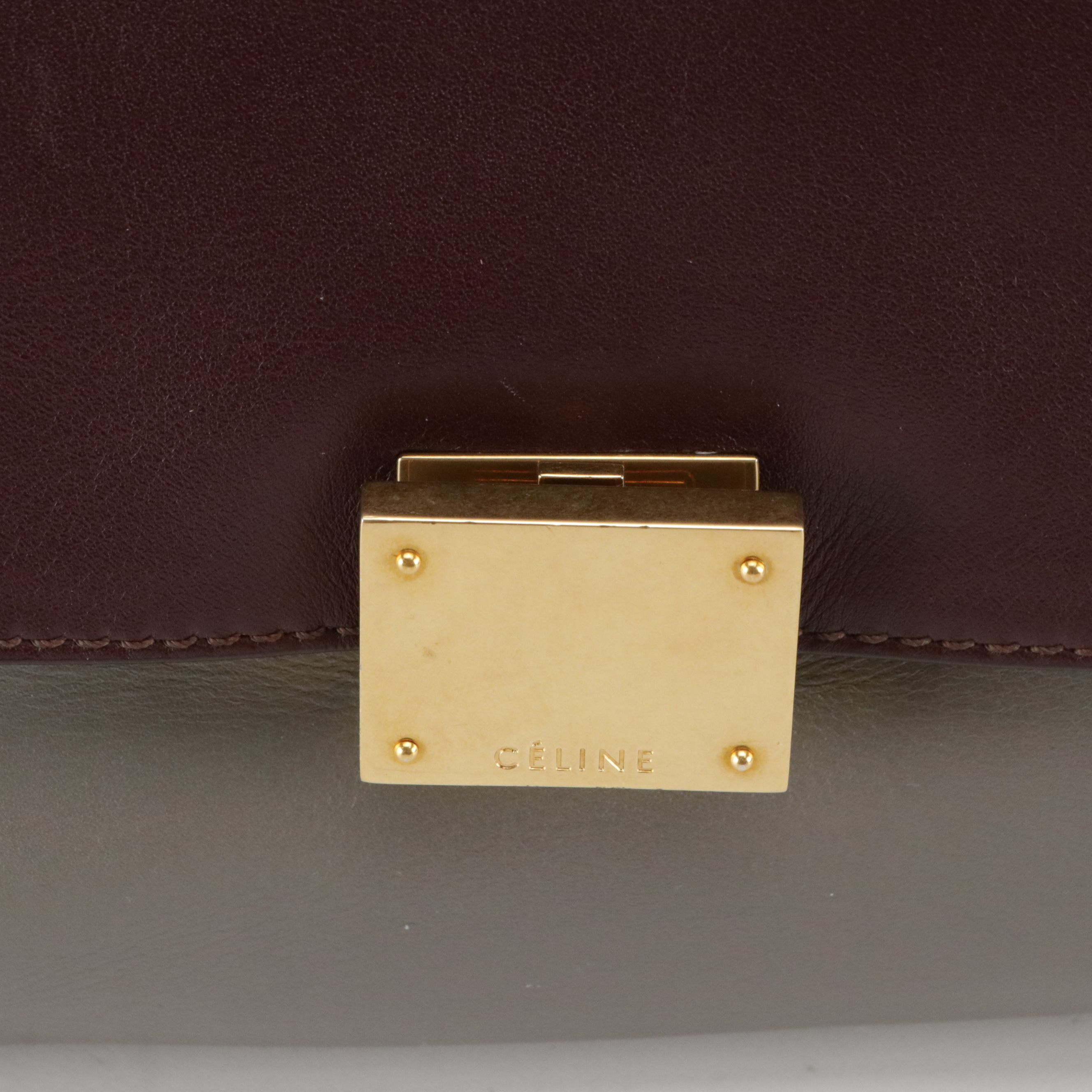 Celine Medium Trapeze Bag in Tricolor Smooth Calfskin Leather