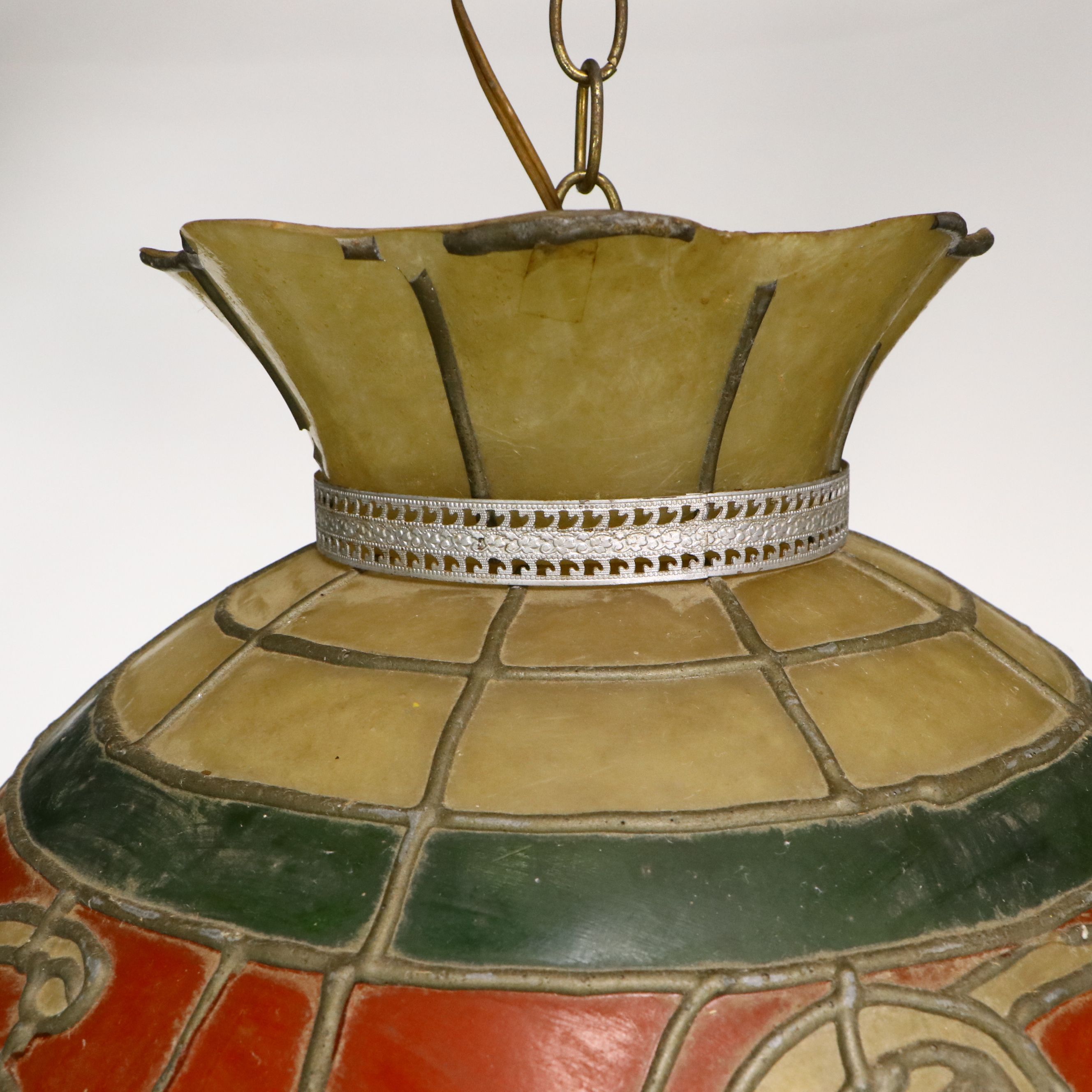 Coca-Cola Faux Stained Glass Style Pendant Light, Mid to Late 20th C.