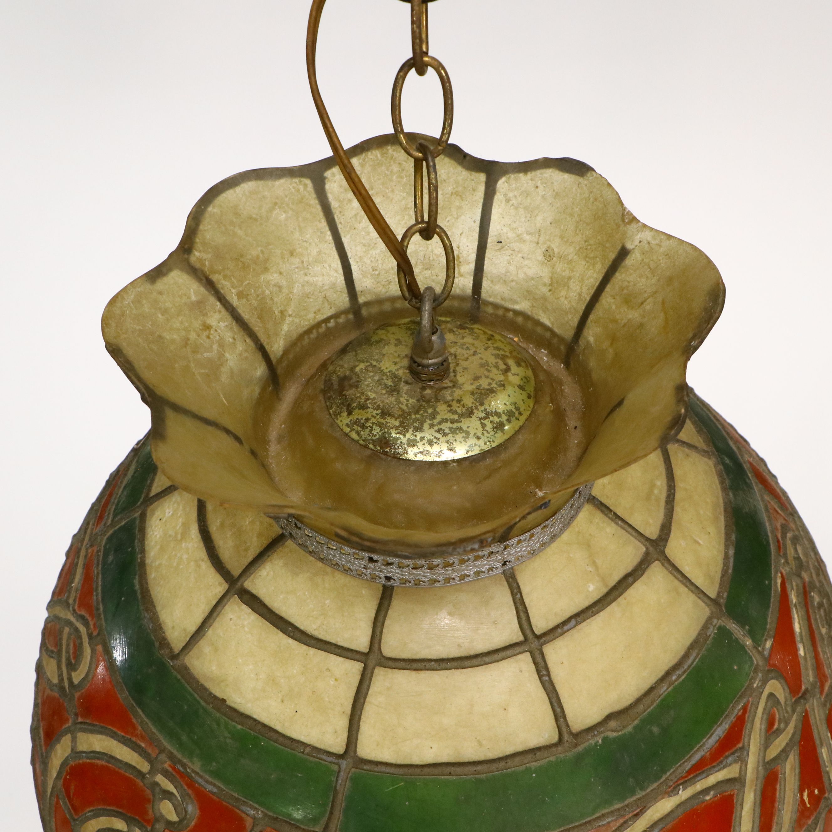 Coca-Cola Faux Stained Glass Style Pendant Light, Mid to Late 20th C.