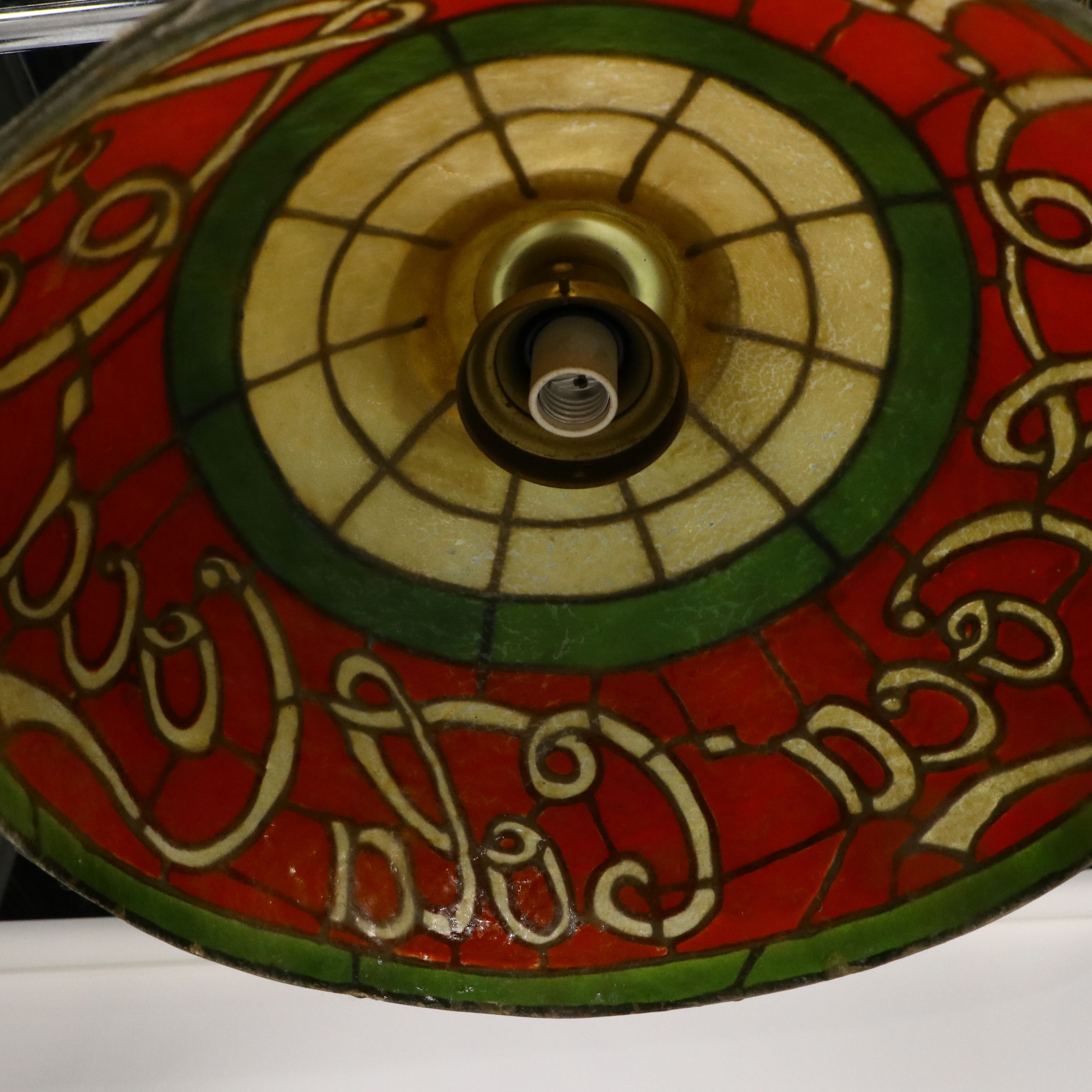 Coca-Cola Faux Stained Glass Style Pendant Light, Mid to Late 20th C.