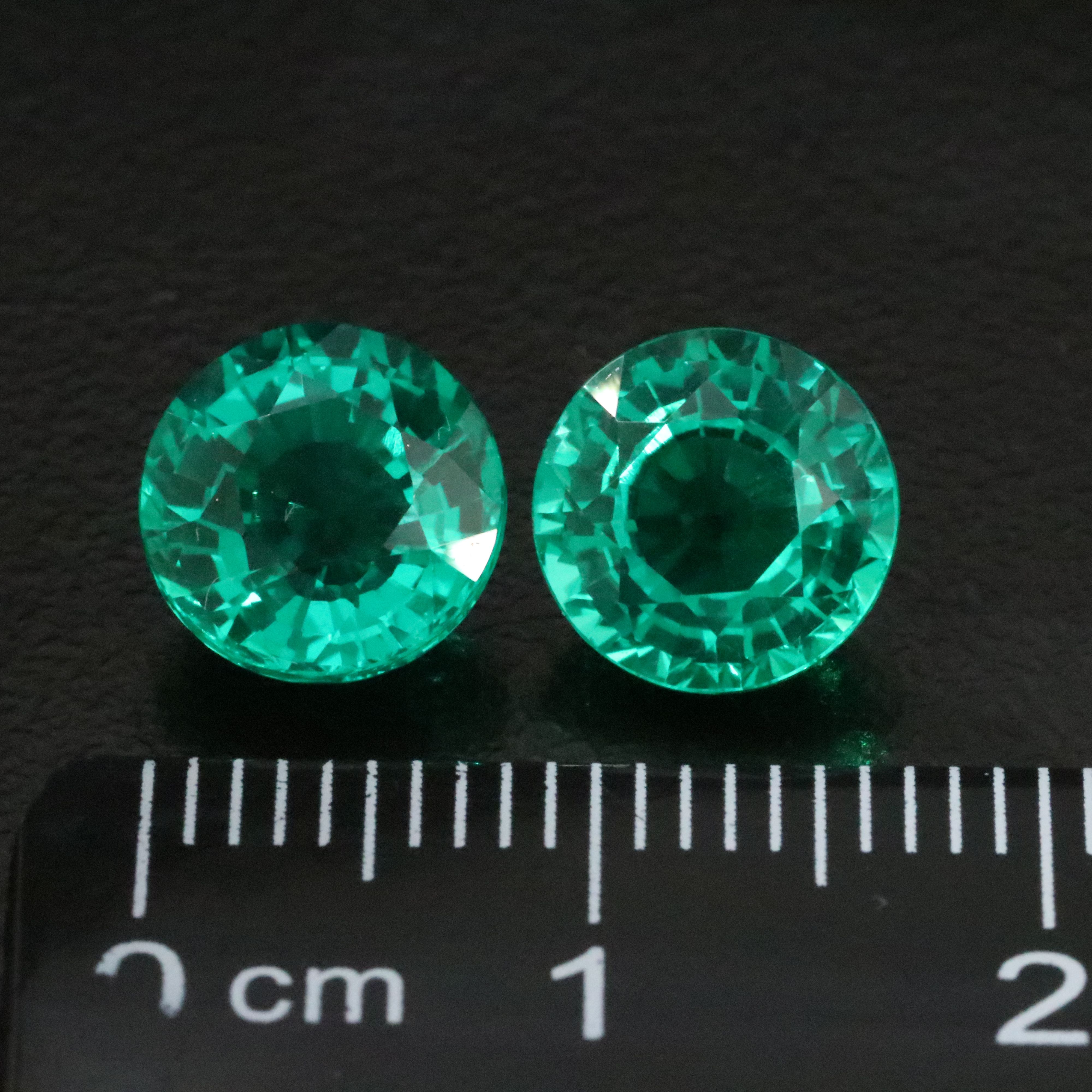 Loose 4.43 CTW Matched Pair Lab Grown Emeralds