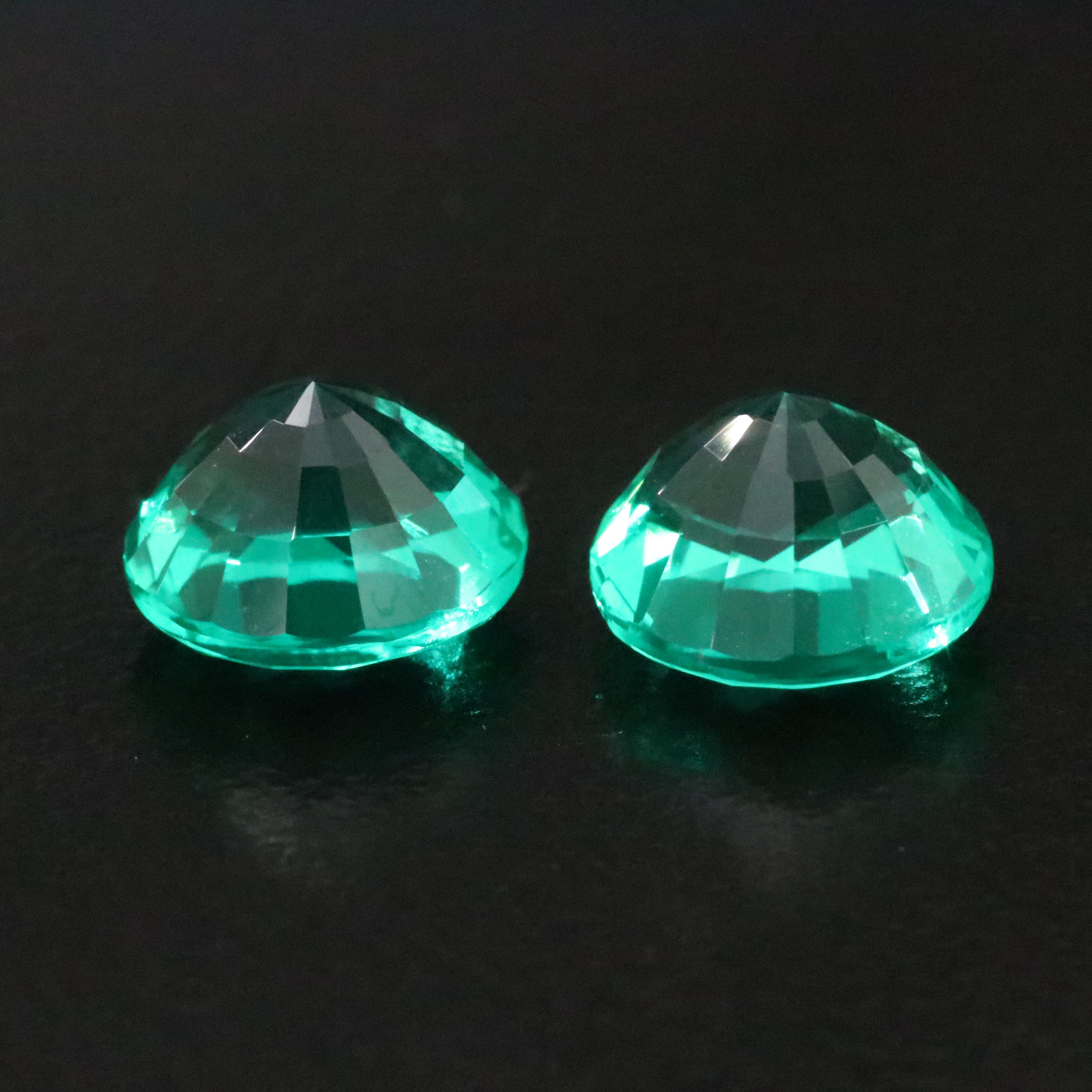 Loose 4.43 CTW Matched Pair Lab Grown Emeralds