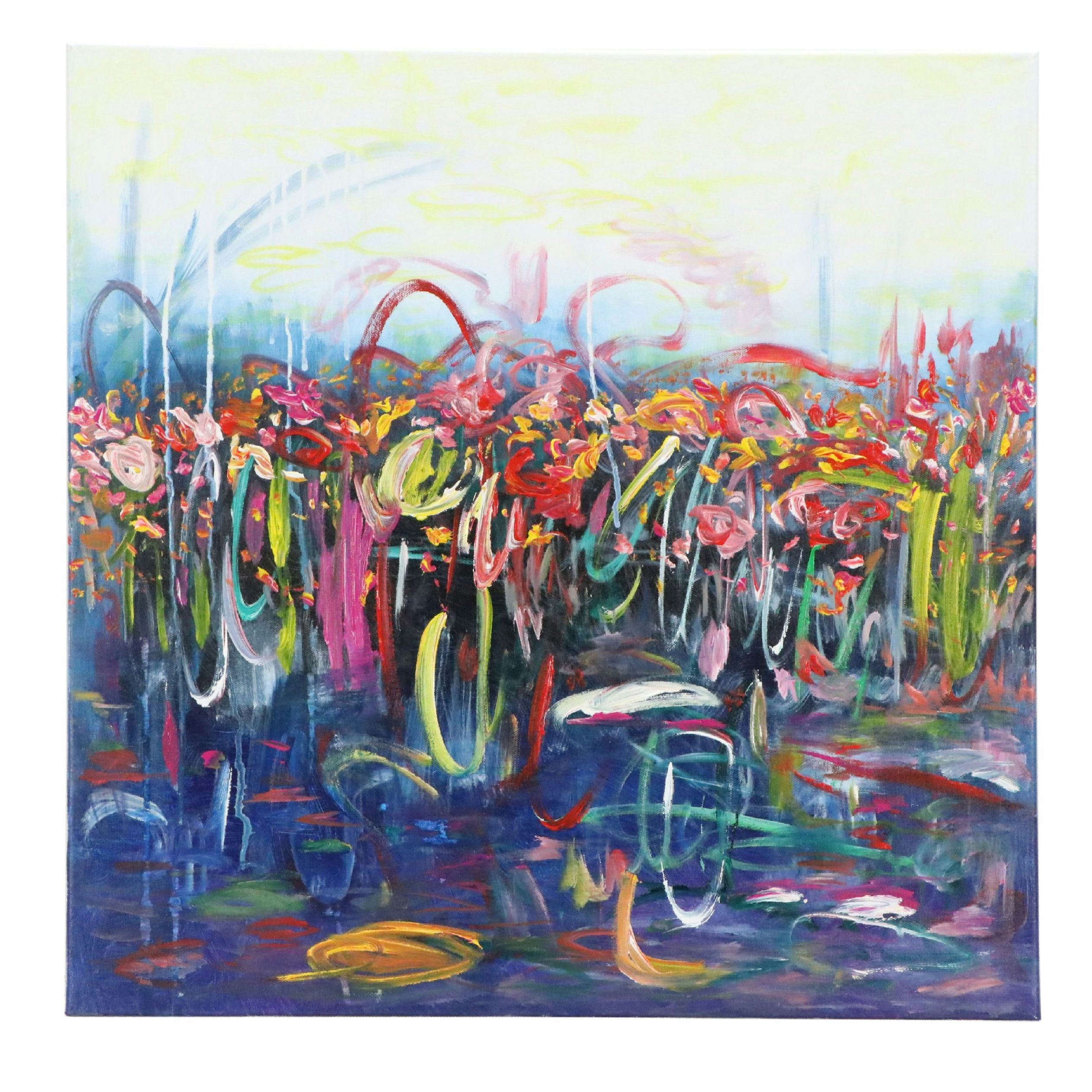 Saul Gefen Abstract Acrylic Painting, 2026