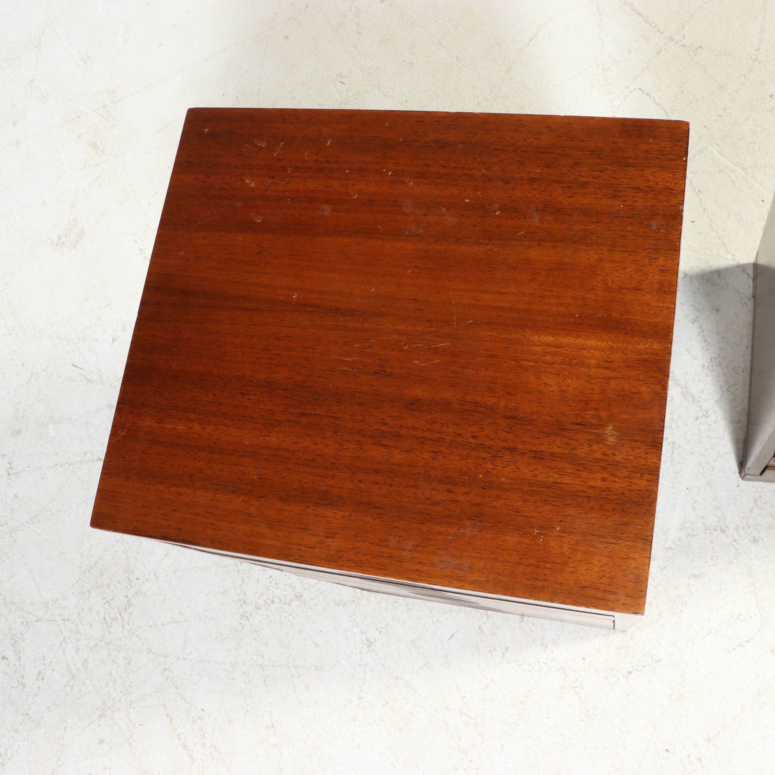 Pair of Mid Century Modern Style Walnut Specimen or Map Cabinets