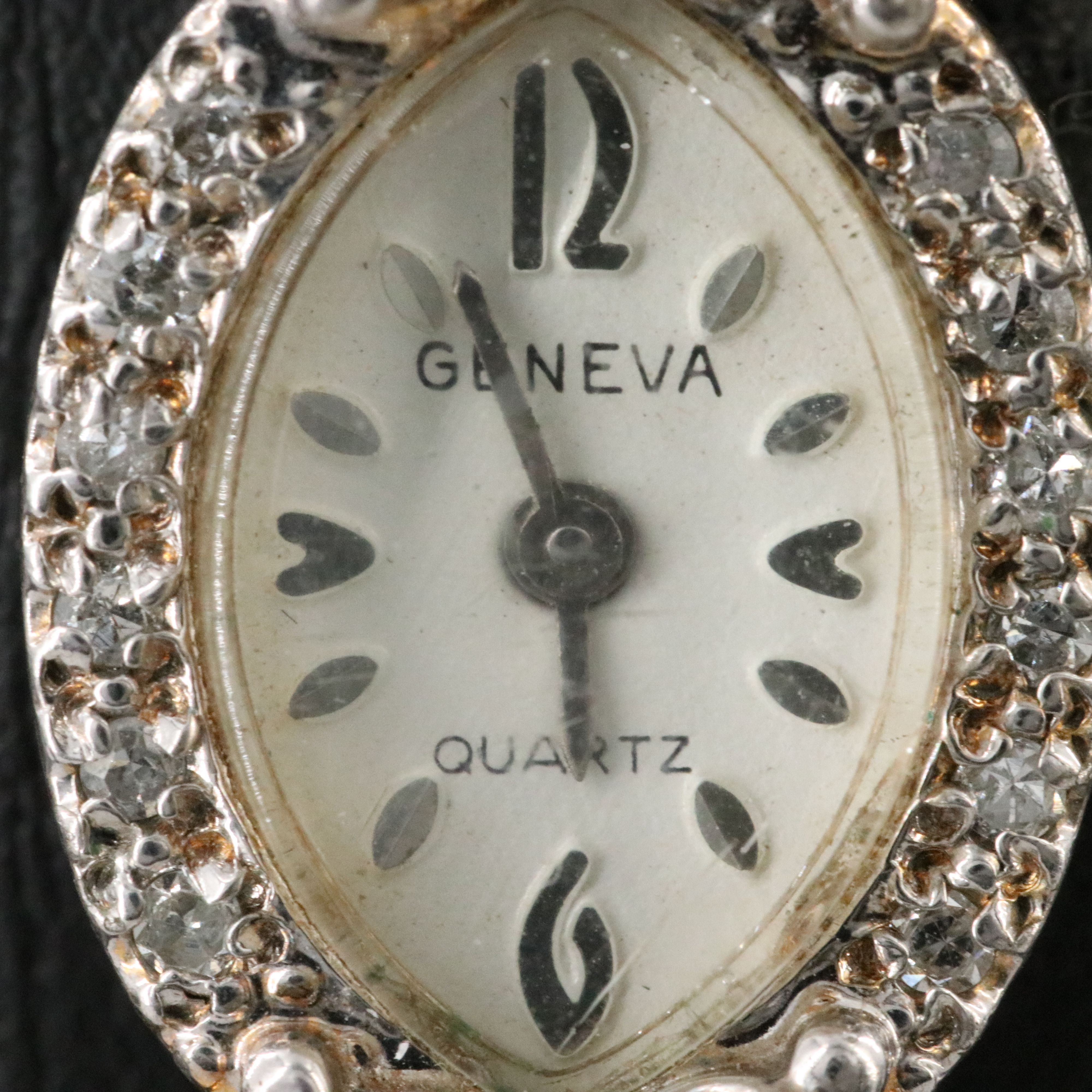 Geneva Diamond Bezel and 10K Bracelet Two-Tone Cocktail Watch