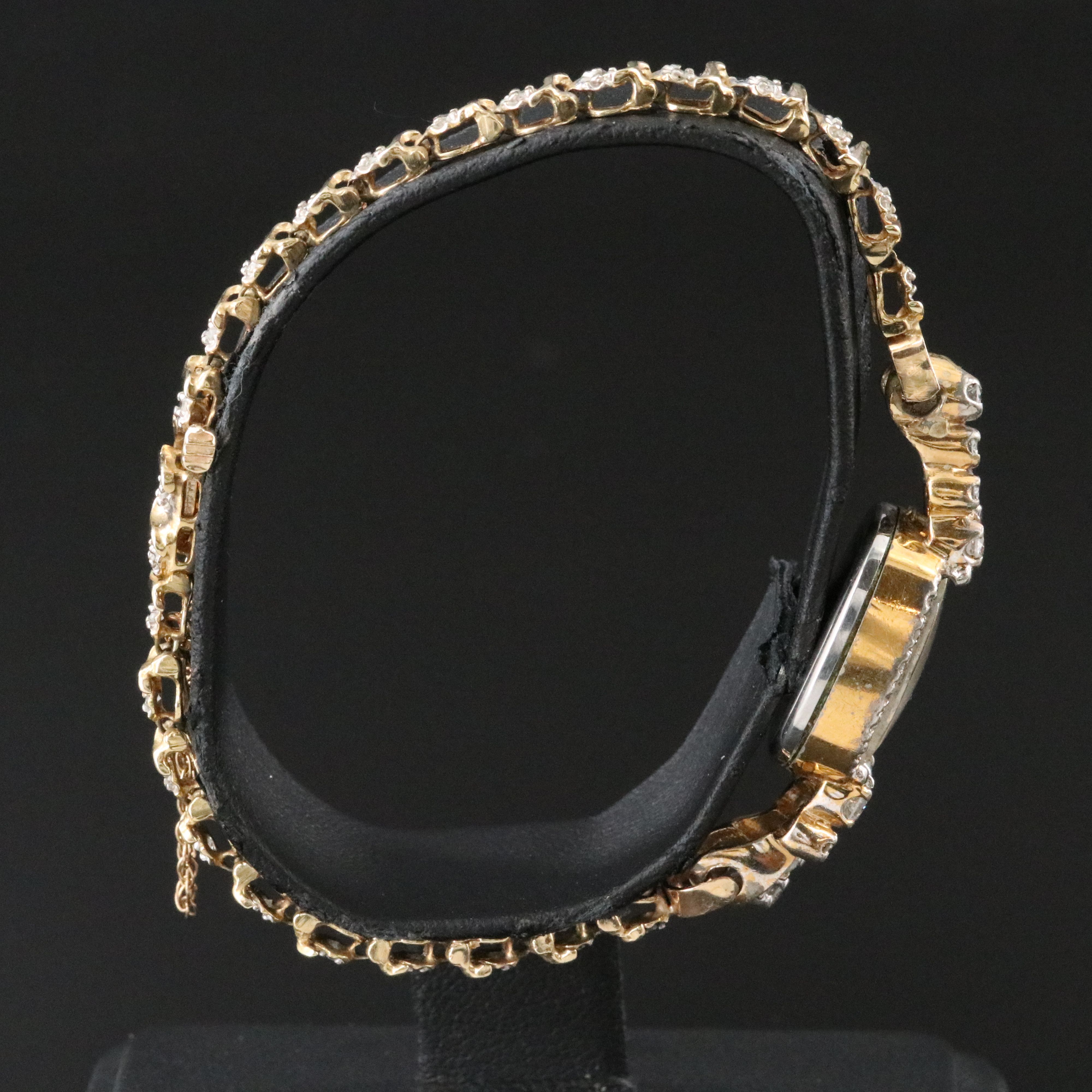 Geneva Diamond Bezel and 10K Bracelet Two-Tone Cocktail Watch