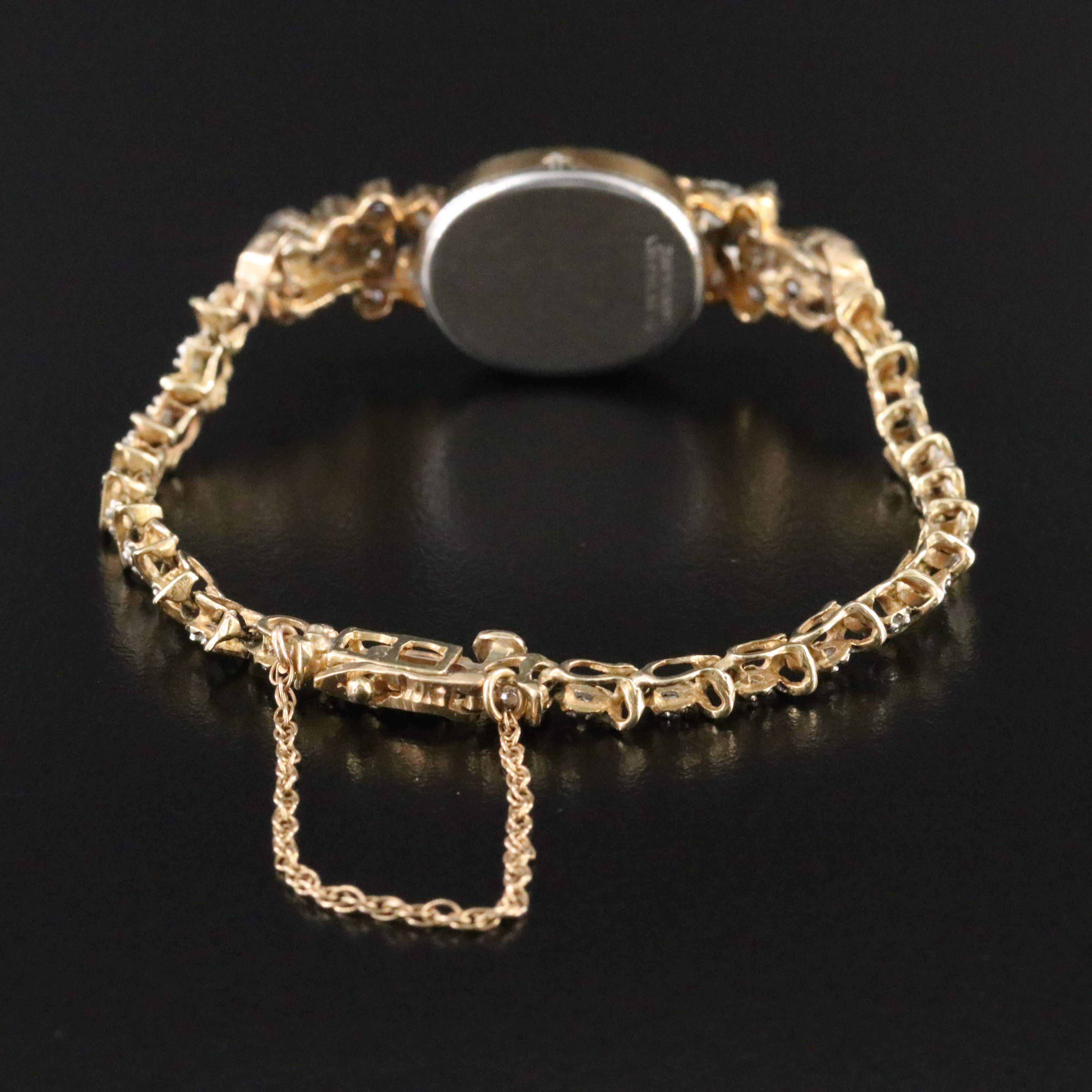 Geneva Diamond Bezel and 10K Bracelet Two-Tone Cocktail Watch