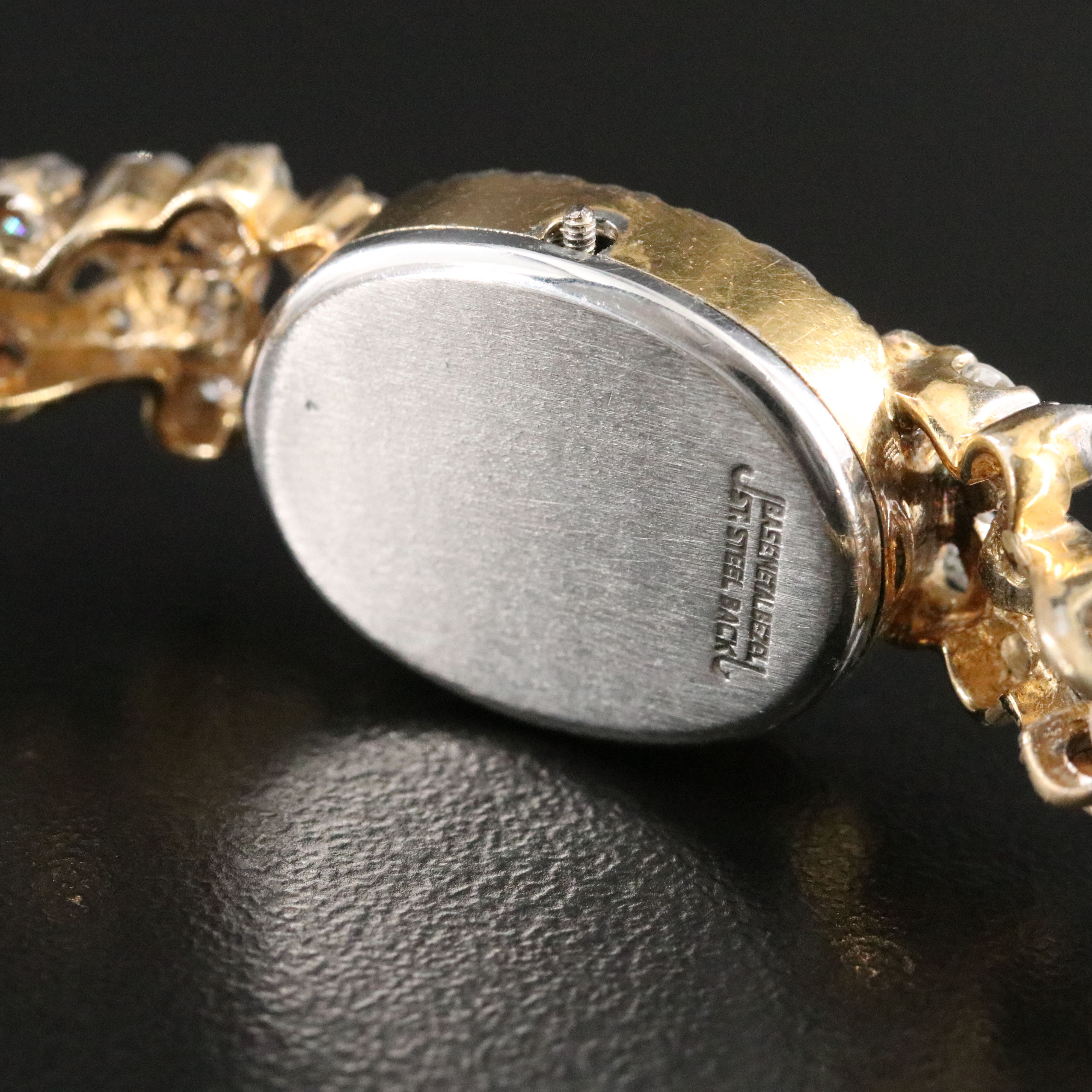 Geneva Diamond Bezel and 10K Bracelet Two-Tone Cocktail Watch