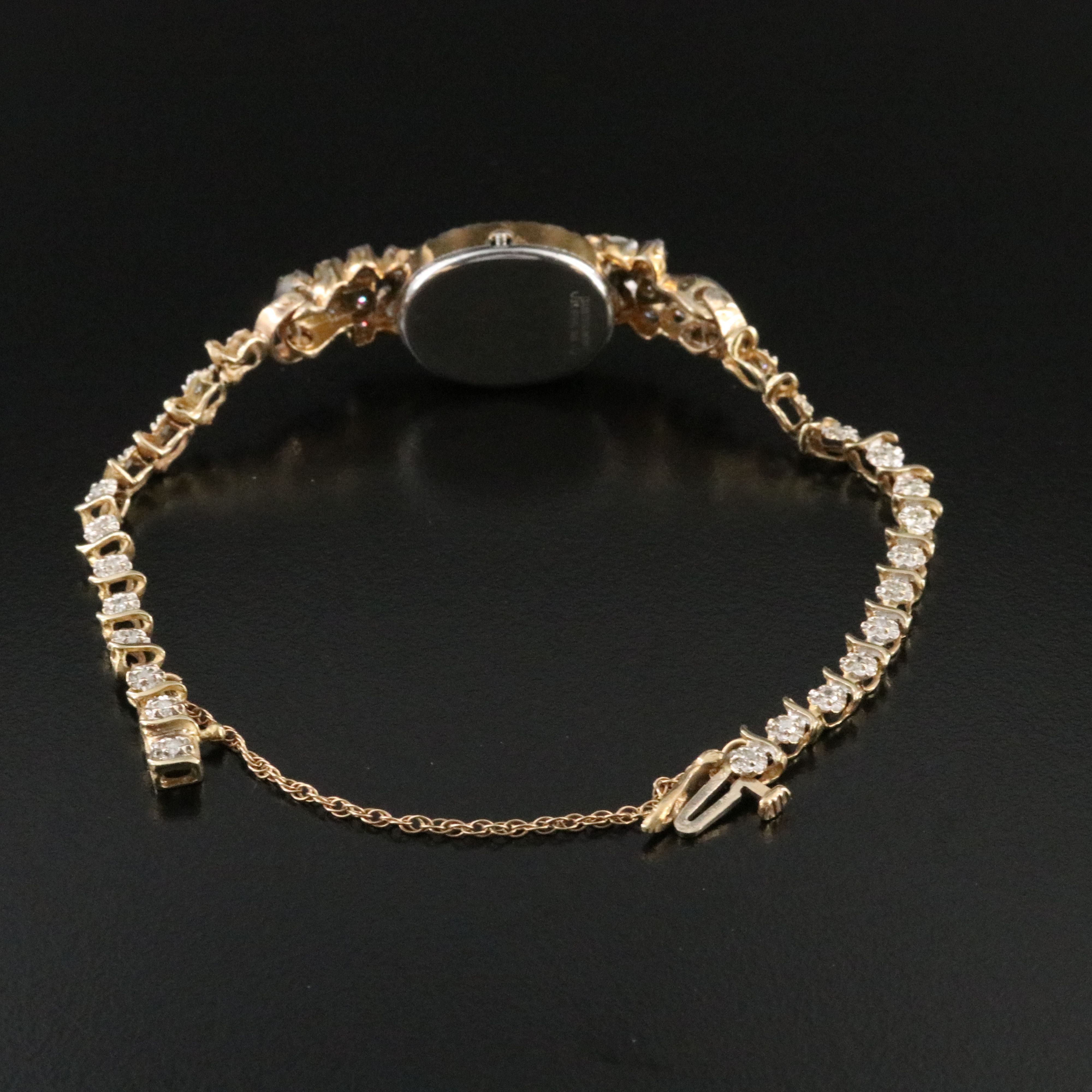 Geneva Diamond Bezel and 10K Bracelet Two-Tone Cocktail Watch