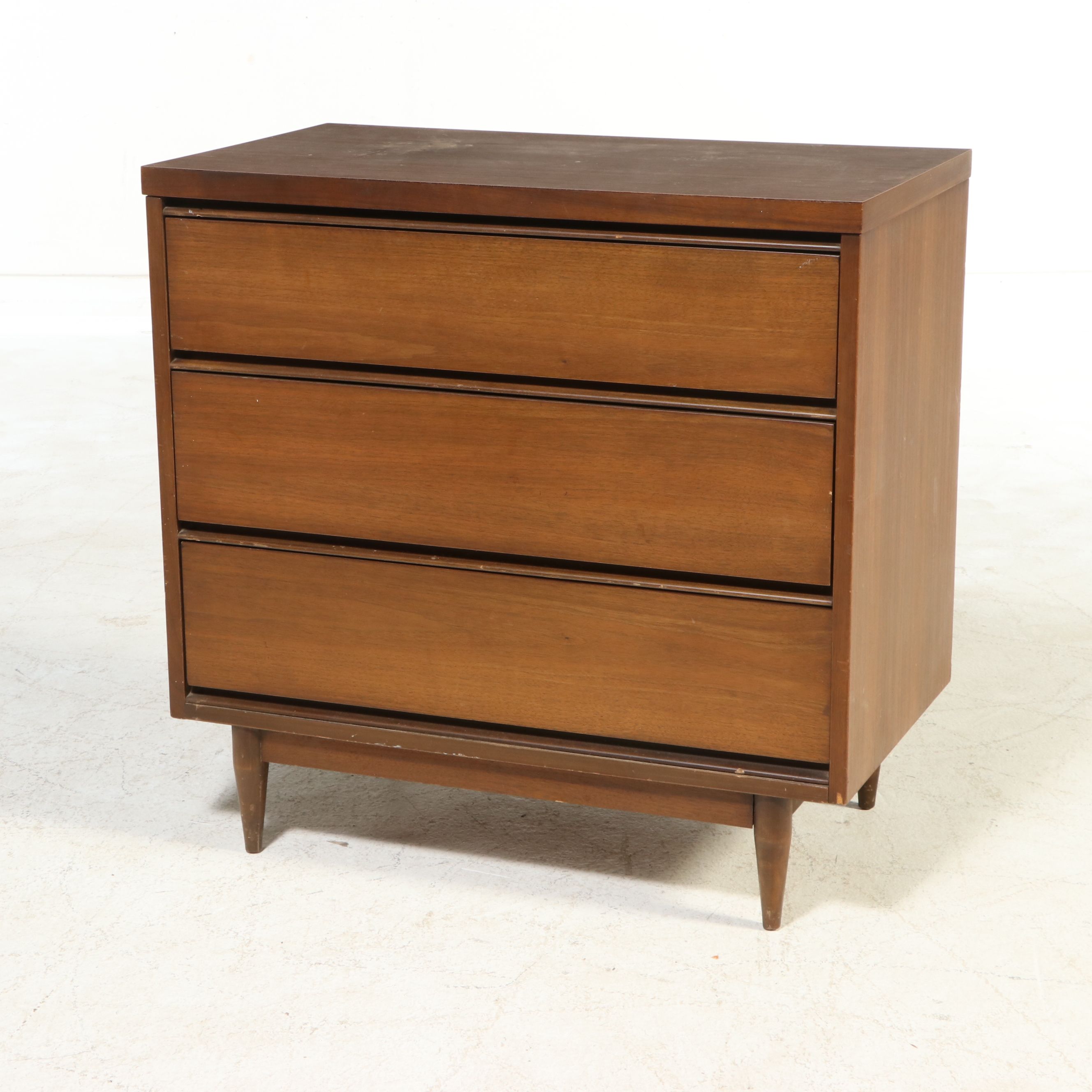 Mid Century Modern Three Drawer Chest, Mid-20th Century