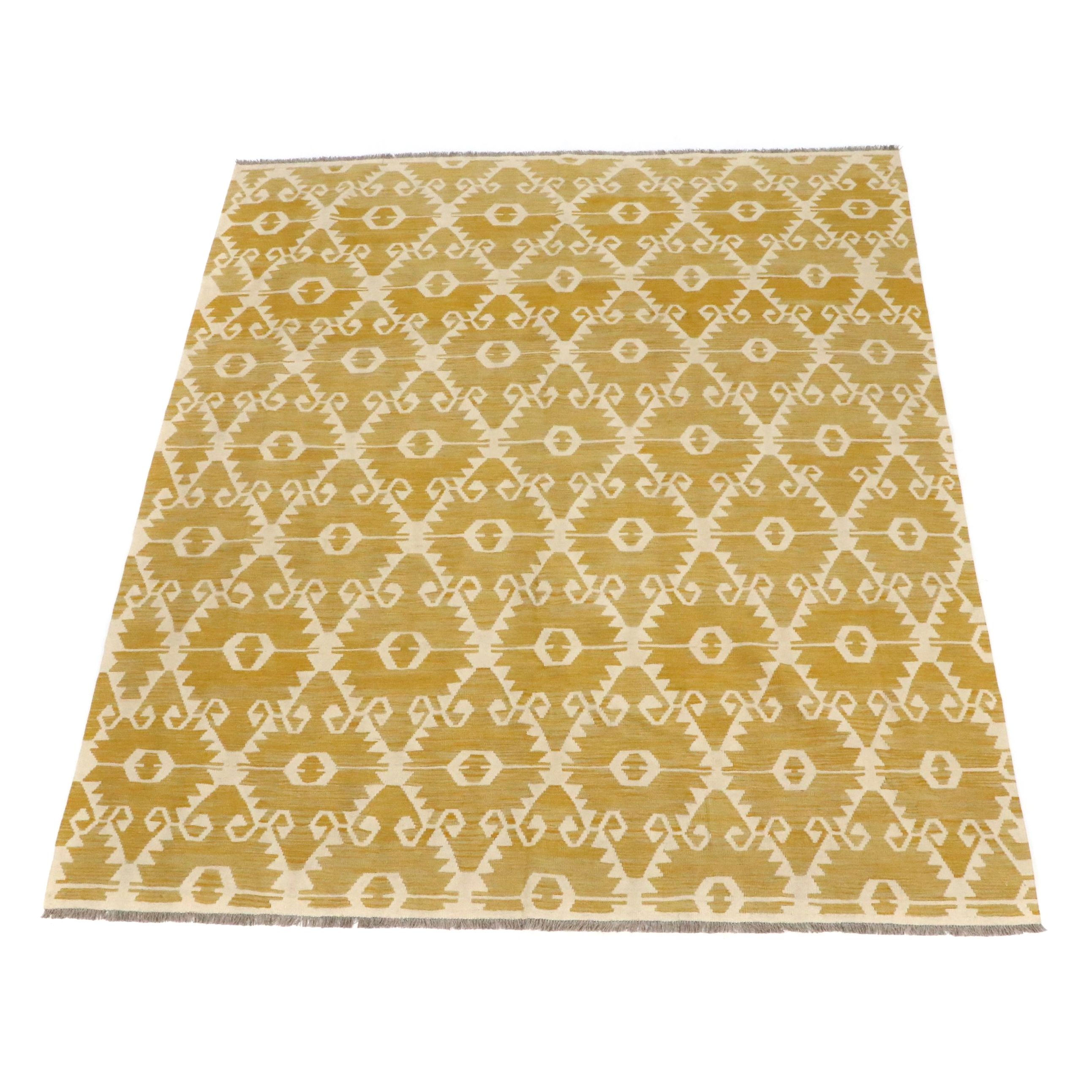 8'3 x 10' Handwoven Pakistani Kilim Trellis Area Rug