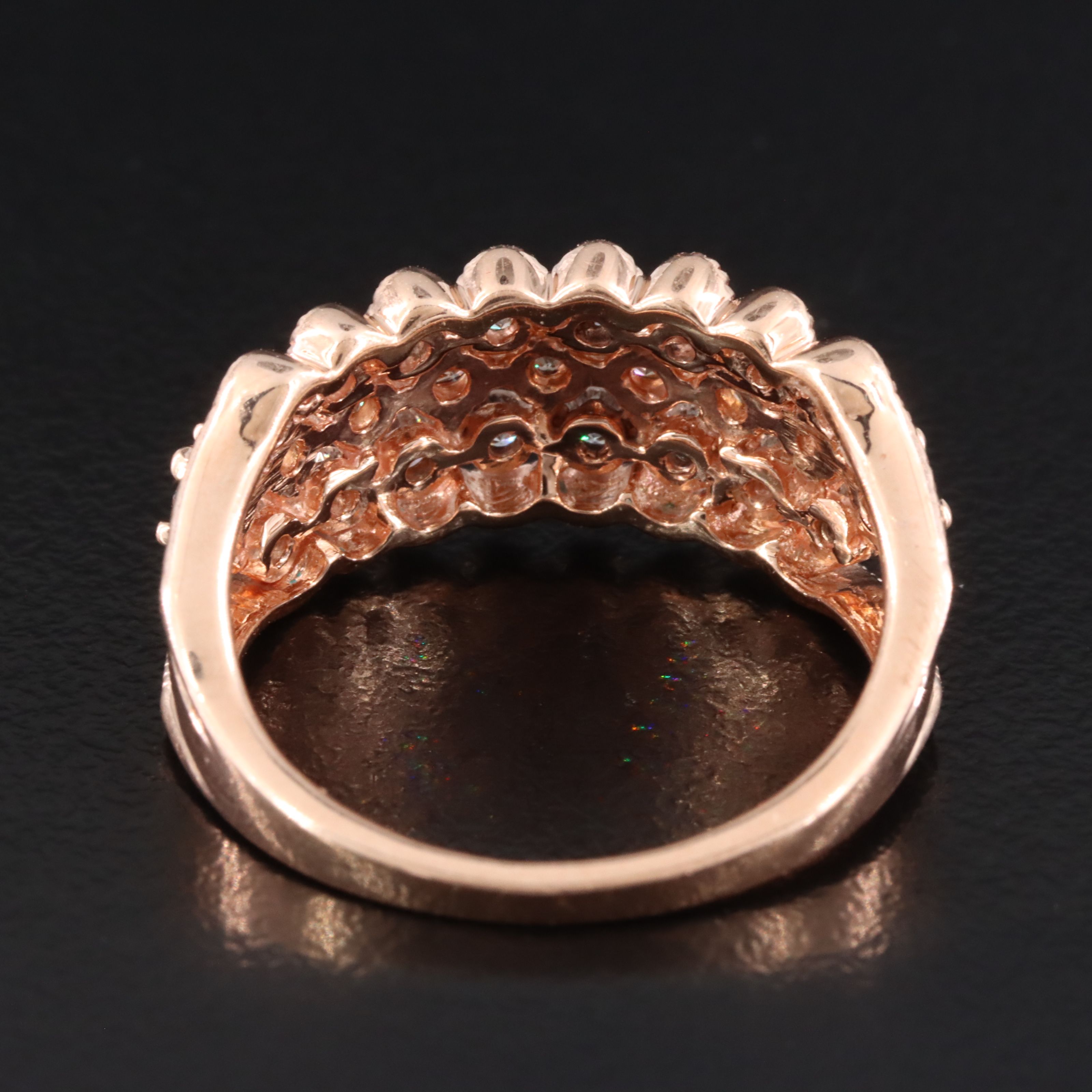 10K Rose Gold 1.00 CTW Diamond Ring Featuring Fancy Brown