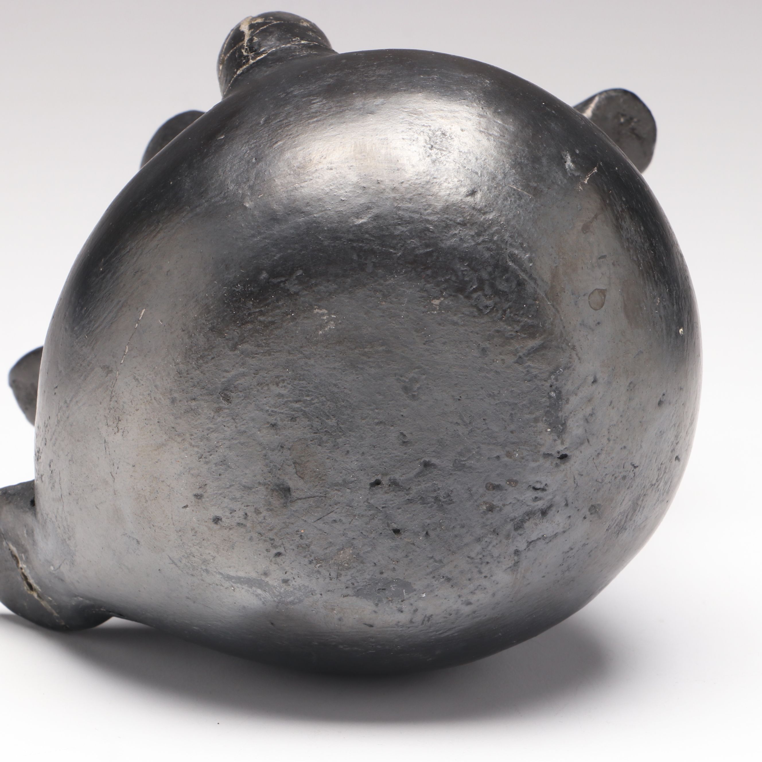 Pre-Columbian Inspired Blackware Bird Form Vessel