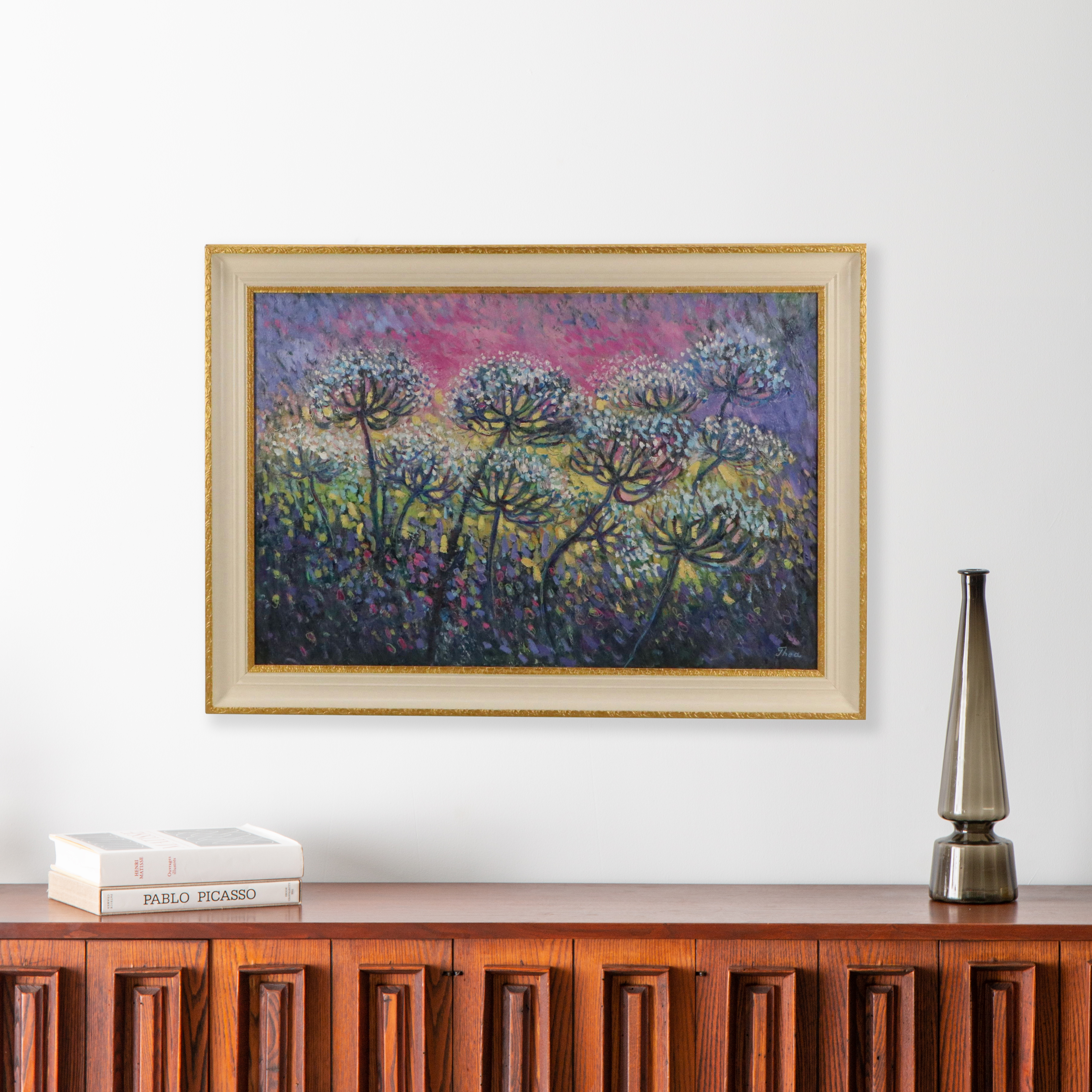 Thea Mamukelashvili Floral Landscape Oil Painting, 21st Century