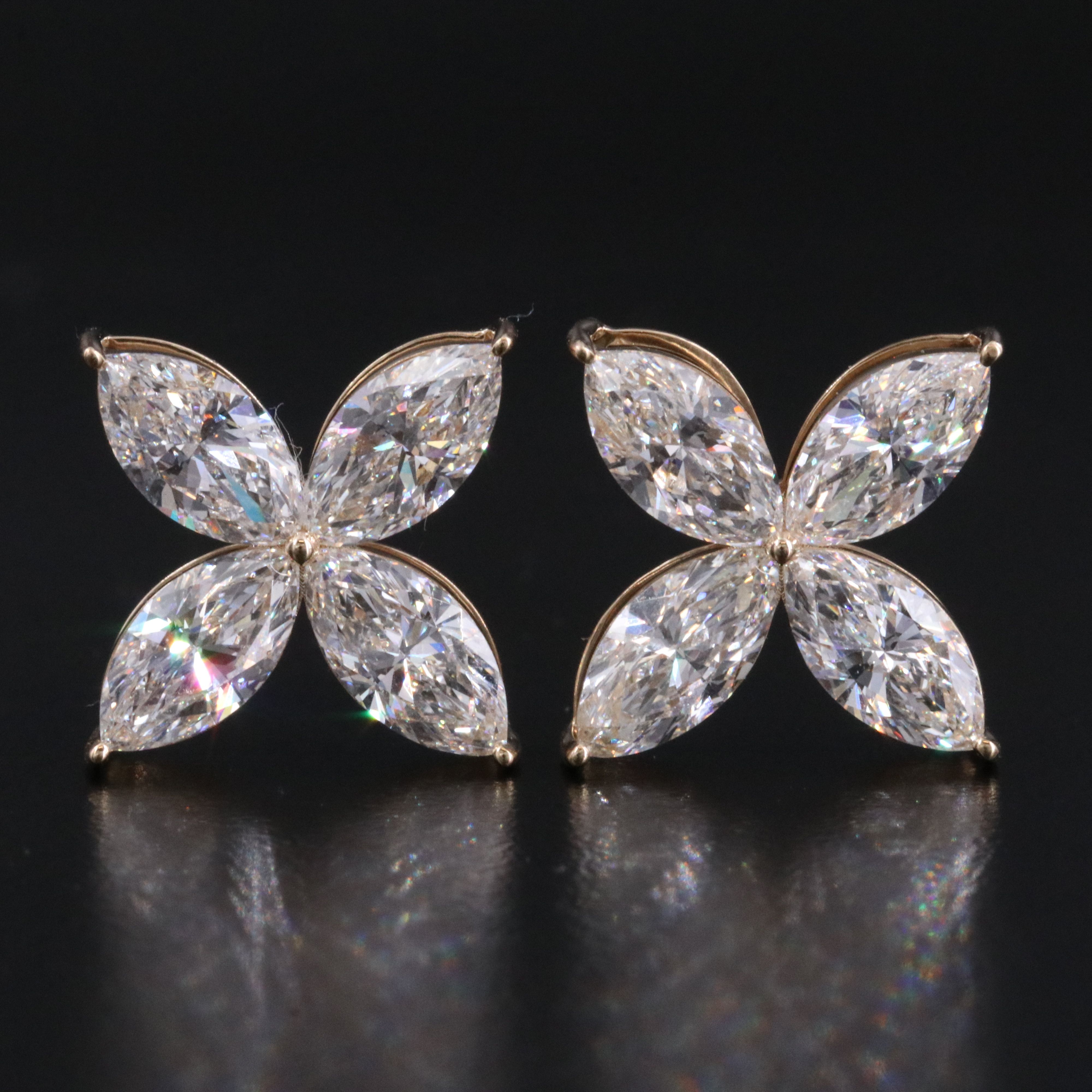 14K 6.47 CTW Lab Grown Diamond Earrings with IGI Report